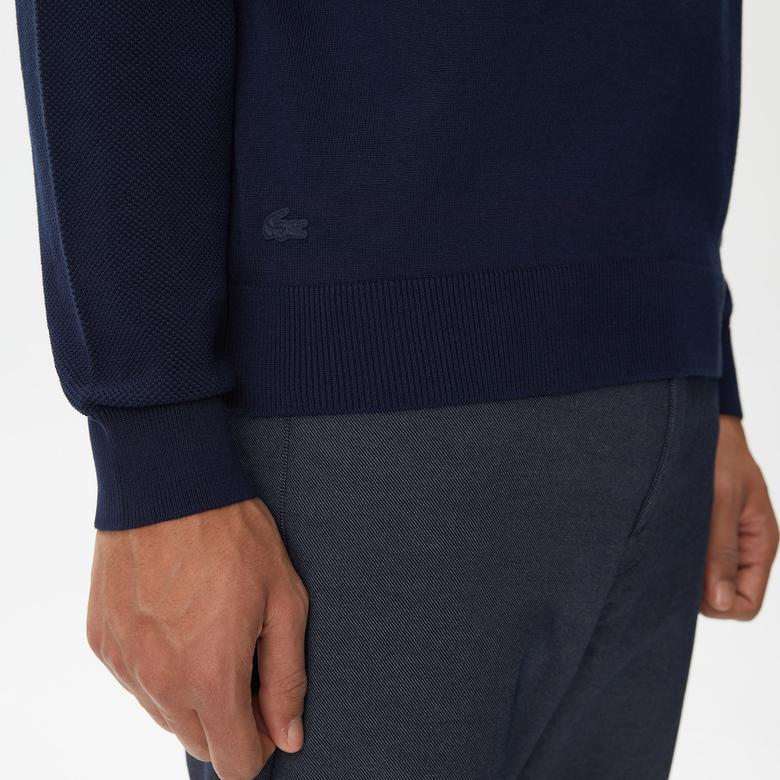 Erkek Regular Fit Bisiklet Yaka Lacivert Triko