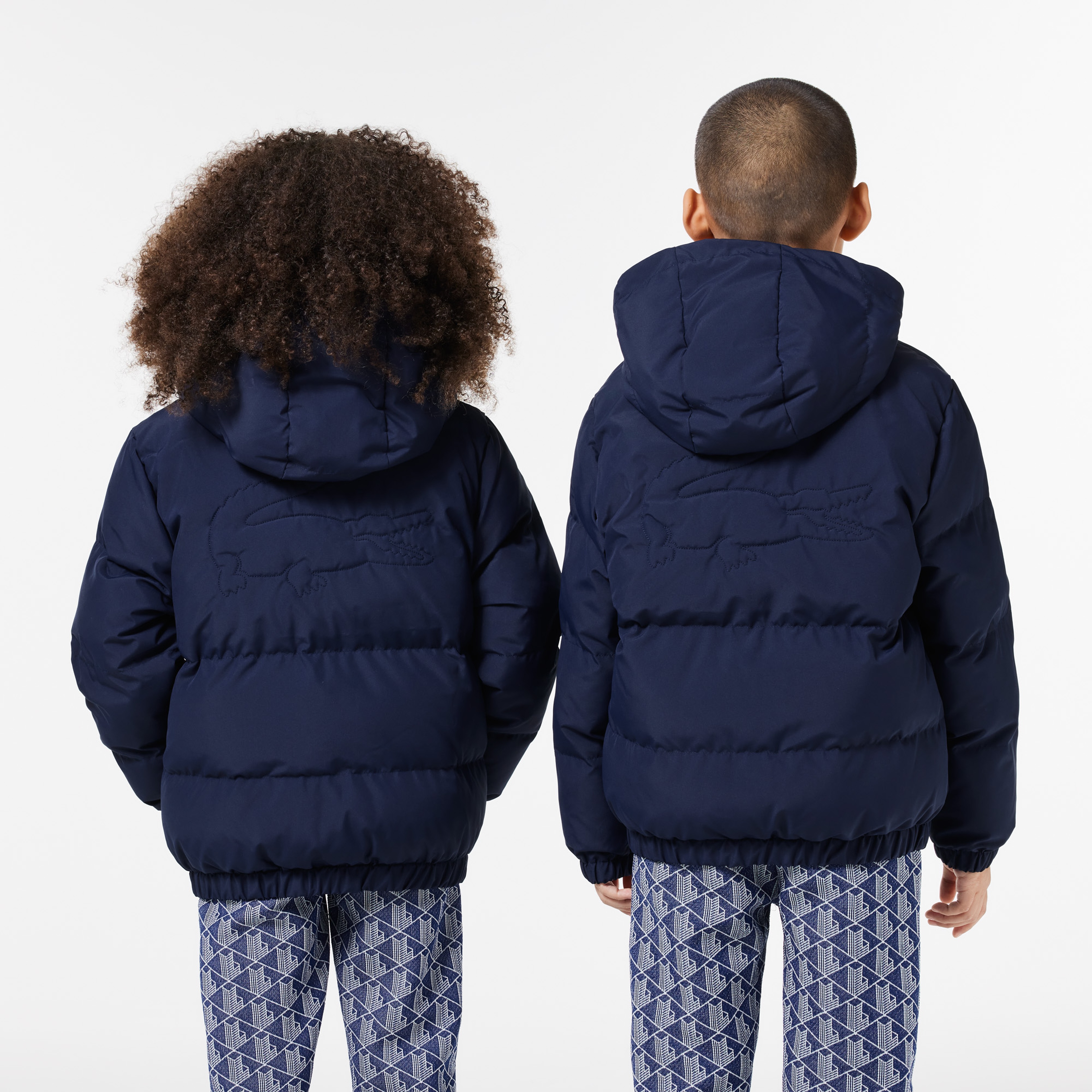 Çocuk Kapüşonlu Lacivert Şişme Mont