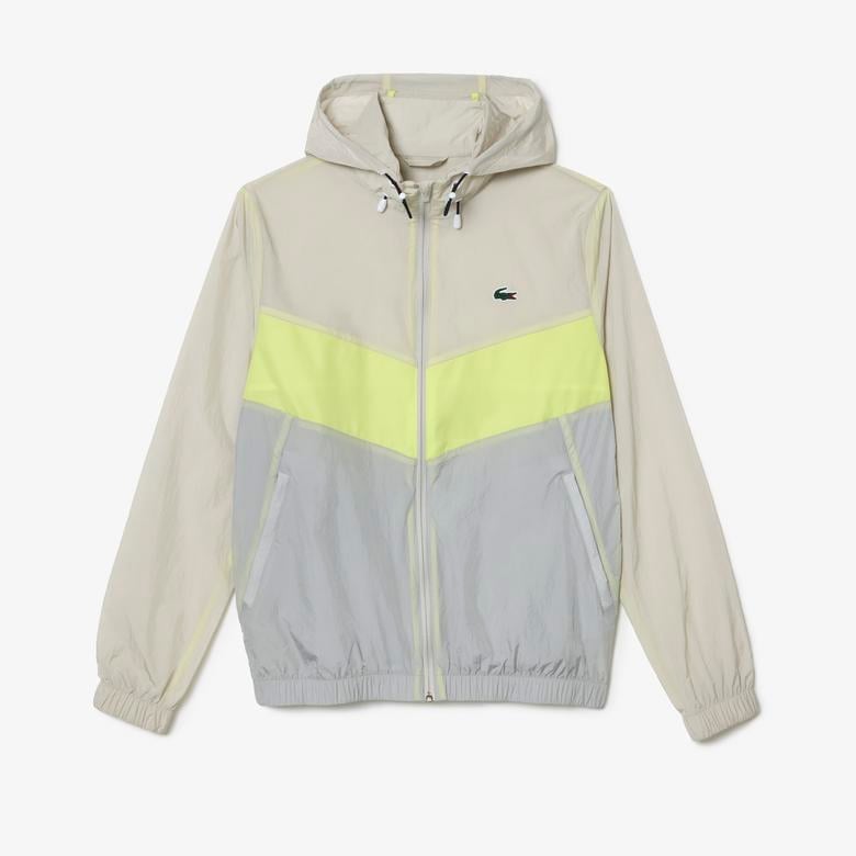 Active Erkek Kapüşonlu Renk Bloklu Renkli Mont