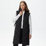 Kadın Kapüşonlu Kapitone Siyah Yelek