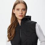 Kadın Kapüşonlu Kapitone Siyah Yelek