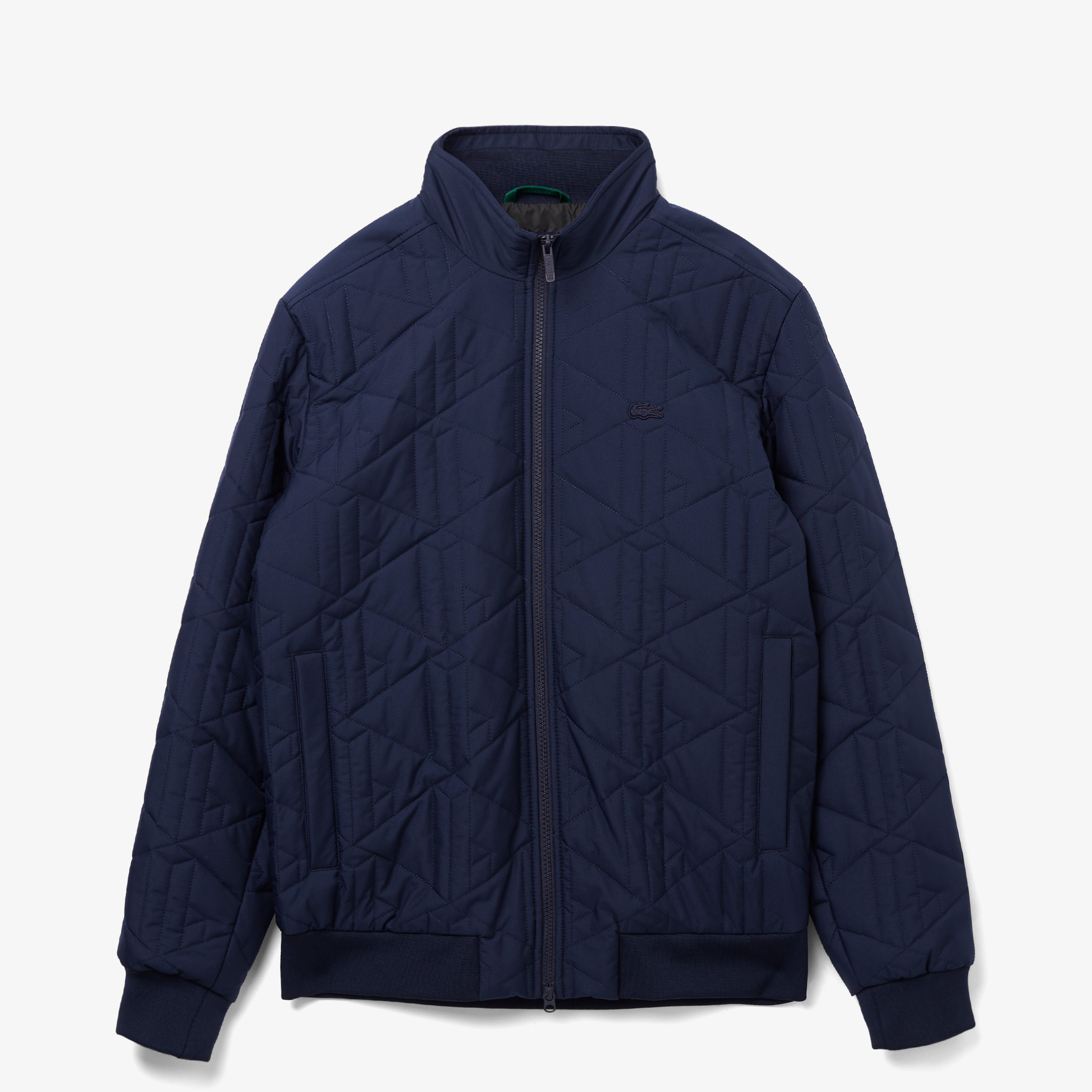 Erkek Dik Yaka Monogram Lacivert Mont