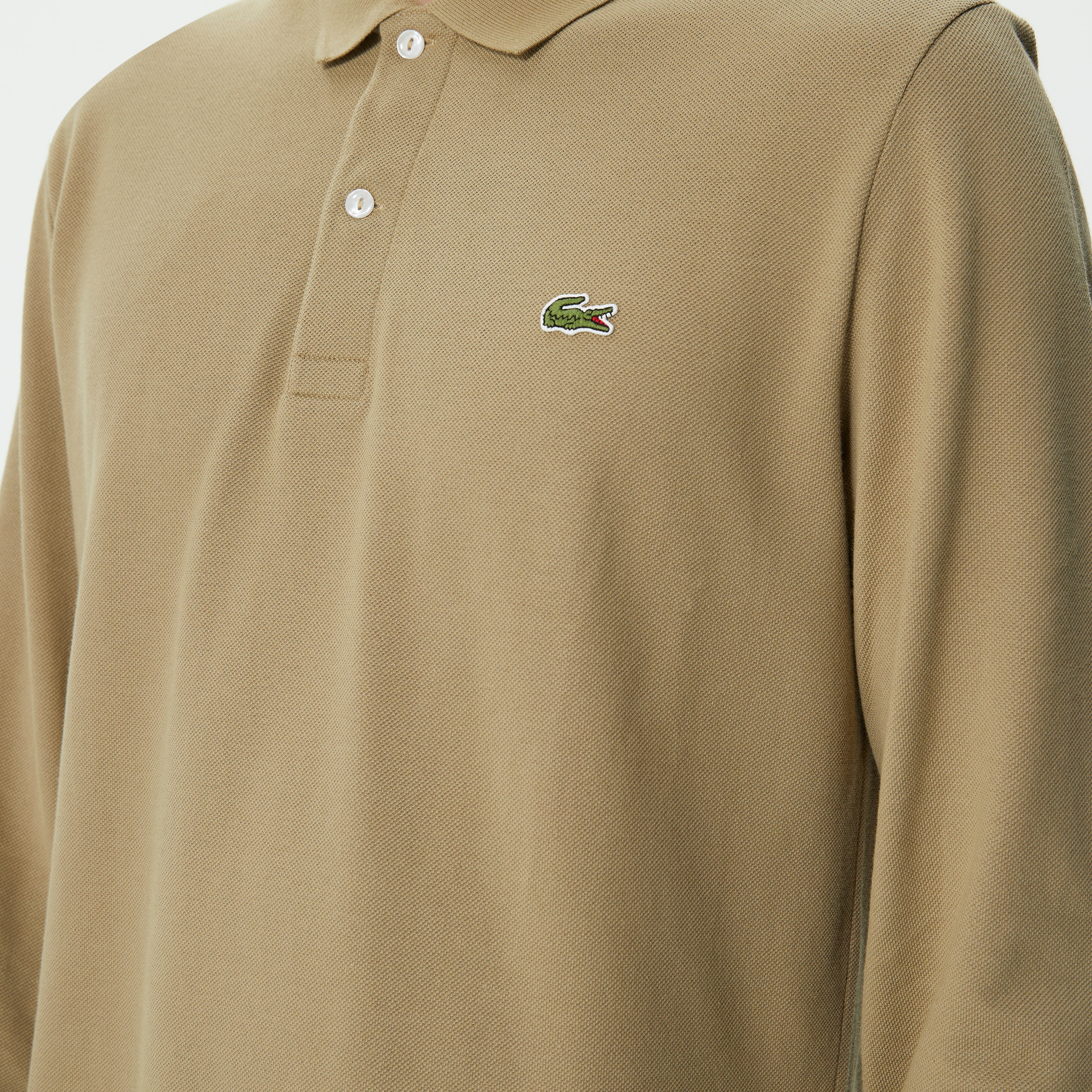 Erkek Slim Fit Uzun Kollu L.12.12 Kahverengi Polo