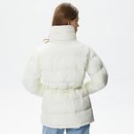 Kadın Dik Yaka Kapitone Beyaz Mont