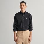 GANT Erkek Siyah Slim Fit Düğmeli Yaka Broadcloth Gömlek