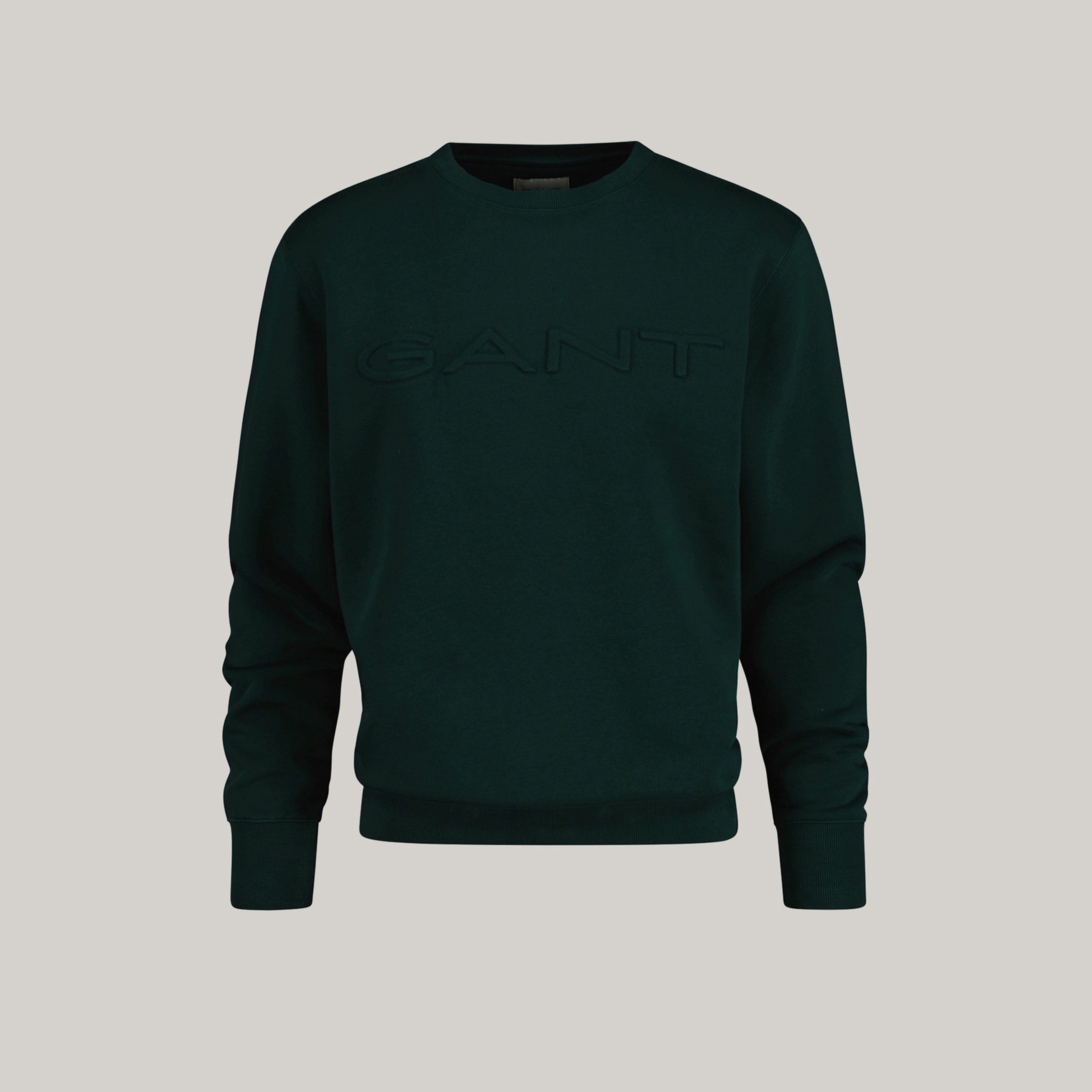 GANT Erkek Yeşil Regular Fit Bisiklet Yaka Logolu Sweatshirt