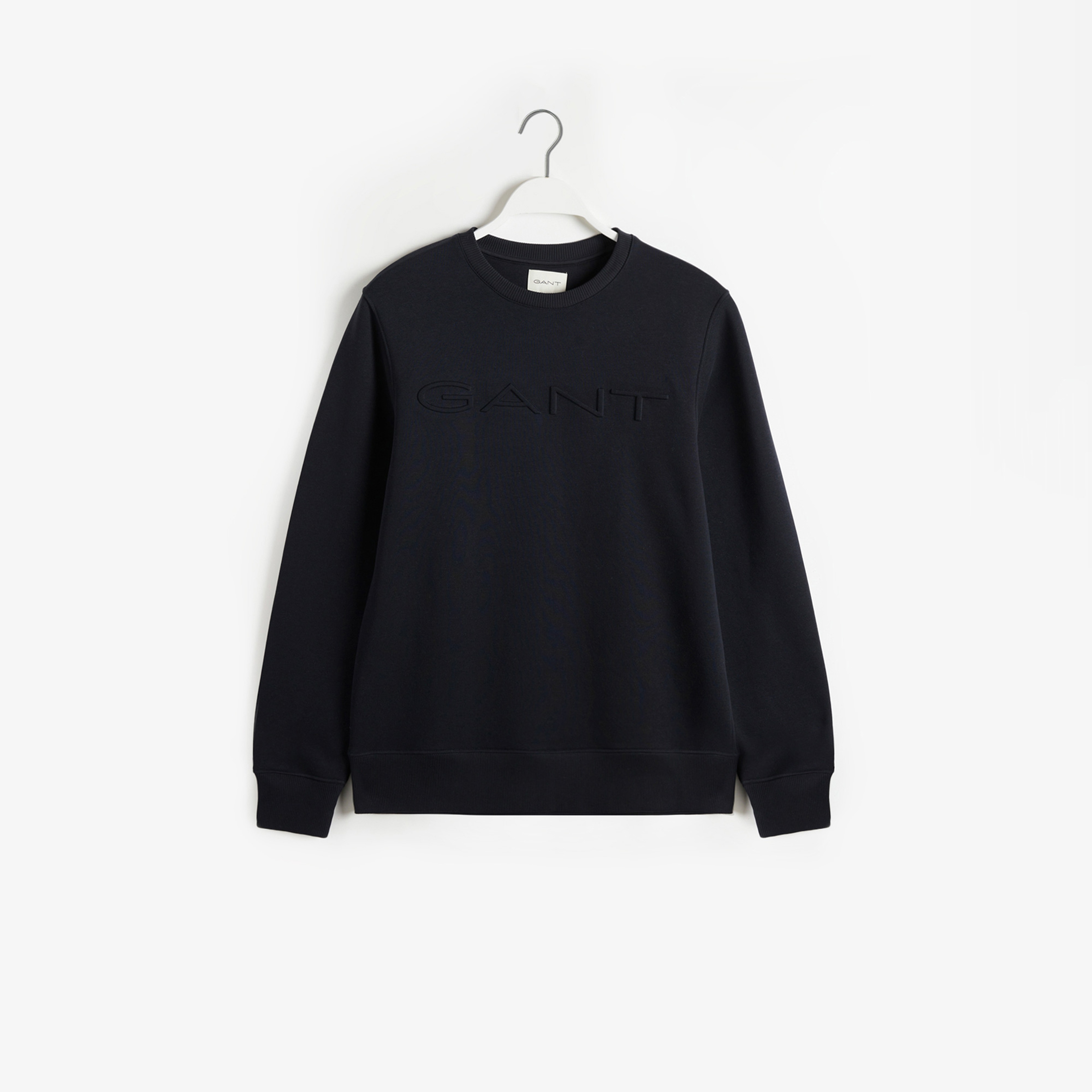 GANT Erkek Siyah Regular Fit Bisiklet Yaka Logolu Sweatshirt