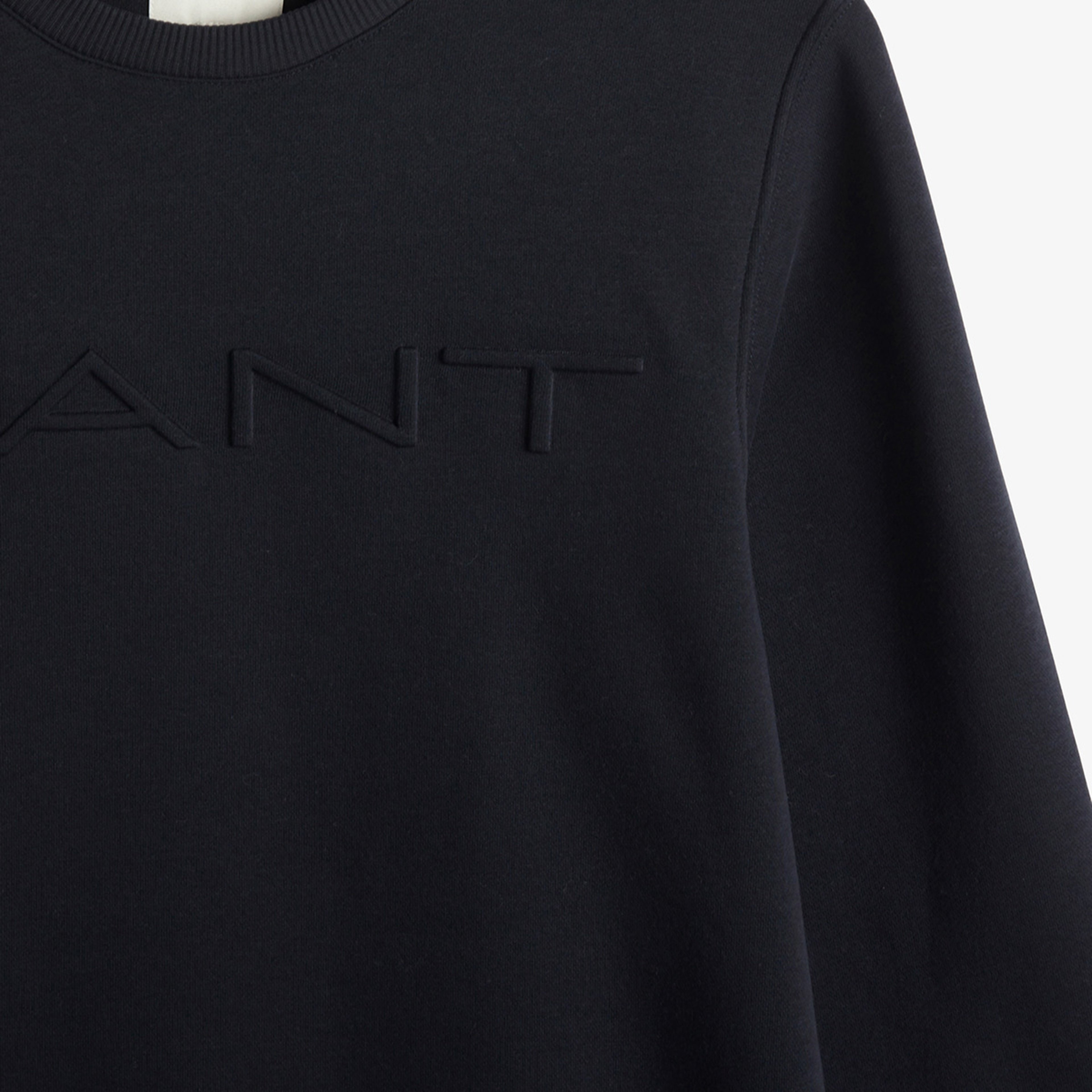 GANT Erkek Siyah Regular Fit Bisiklet Yaka Logolu Sweatshirt