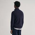 GANT Erkek Lacivert Regular Fit Yarım Fermuarlı Kazak