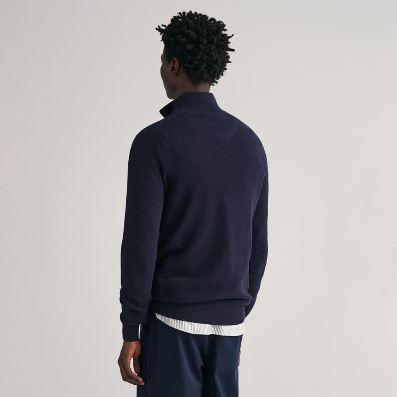 GANT Erkek Lacivert Regular Fit Yarım Fermuarlı Kazak