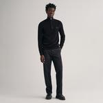 GANT Erkek Siyah Regular Fit Yarım Fermuarlı Kazak