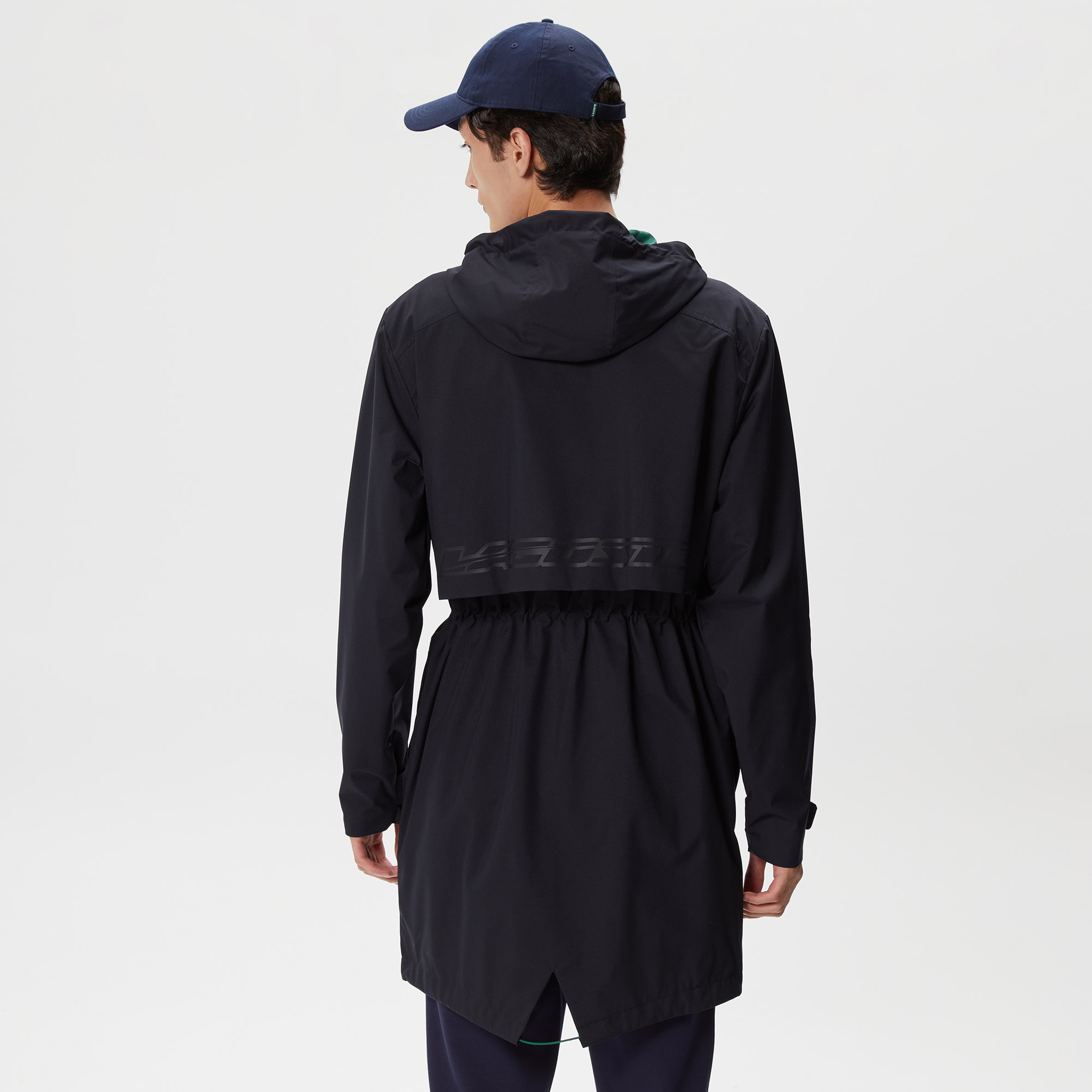 Lacoste Erkek Regular Fit Kapüşonlu Baskılı Lacivert Mont