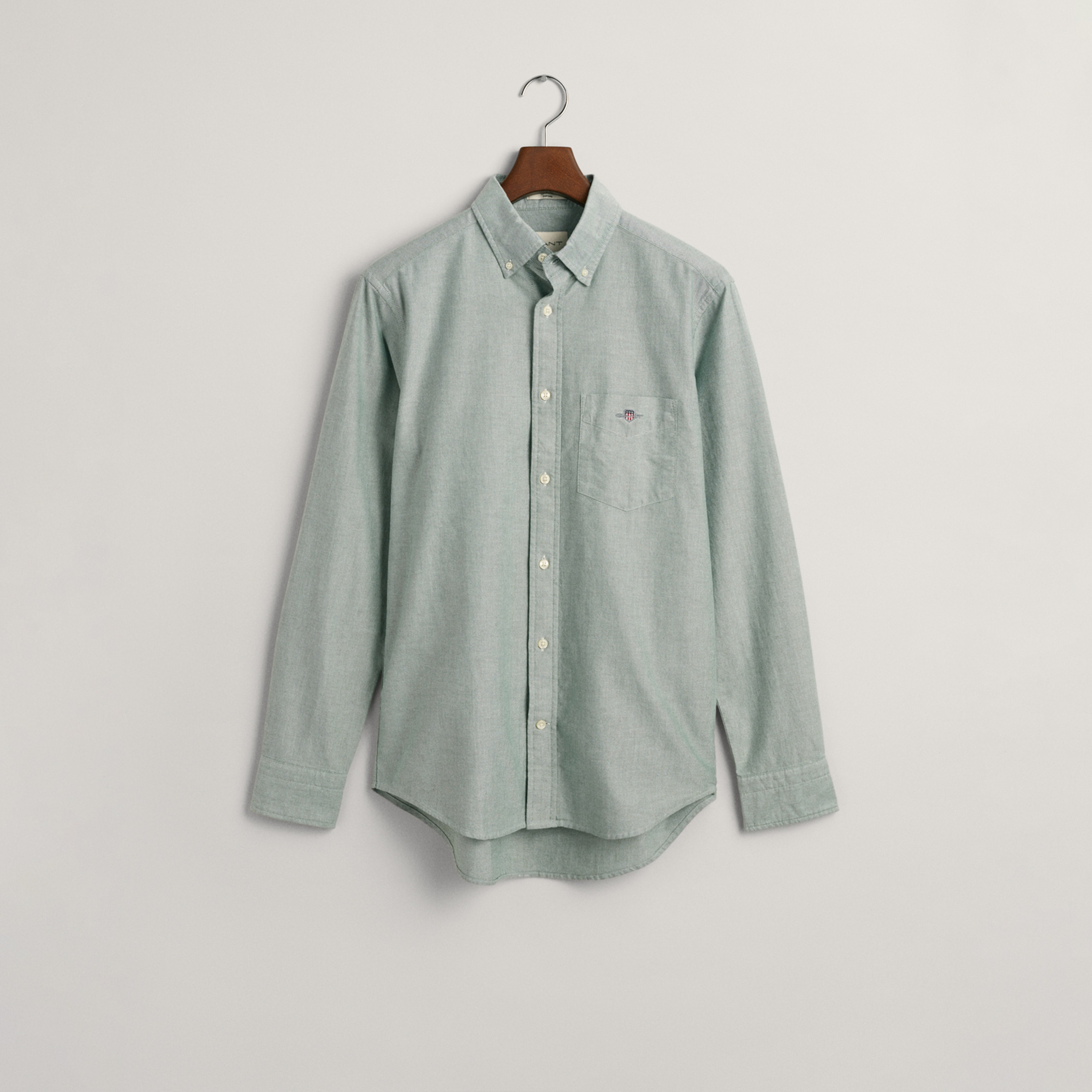 GANT Erkek Yeşil Regular Fit Düğmeli Yaka Oxford Gömlek