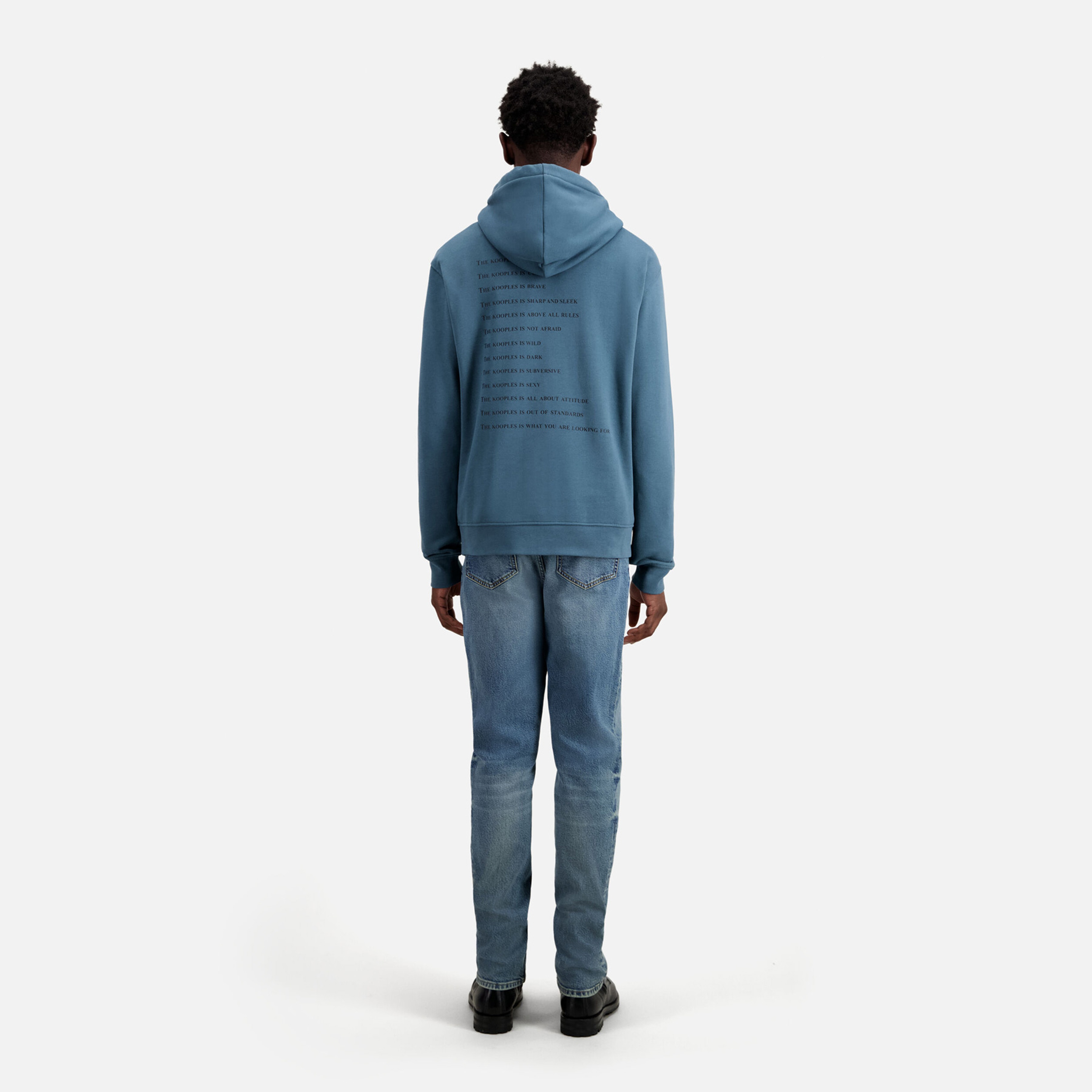 ERKEK KAPÜŞONLU MAVİ SWEATSHIRT