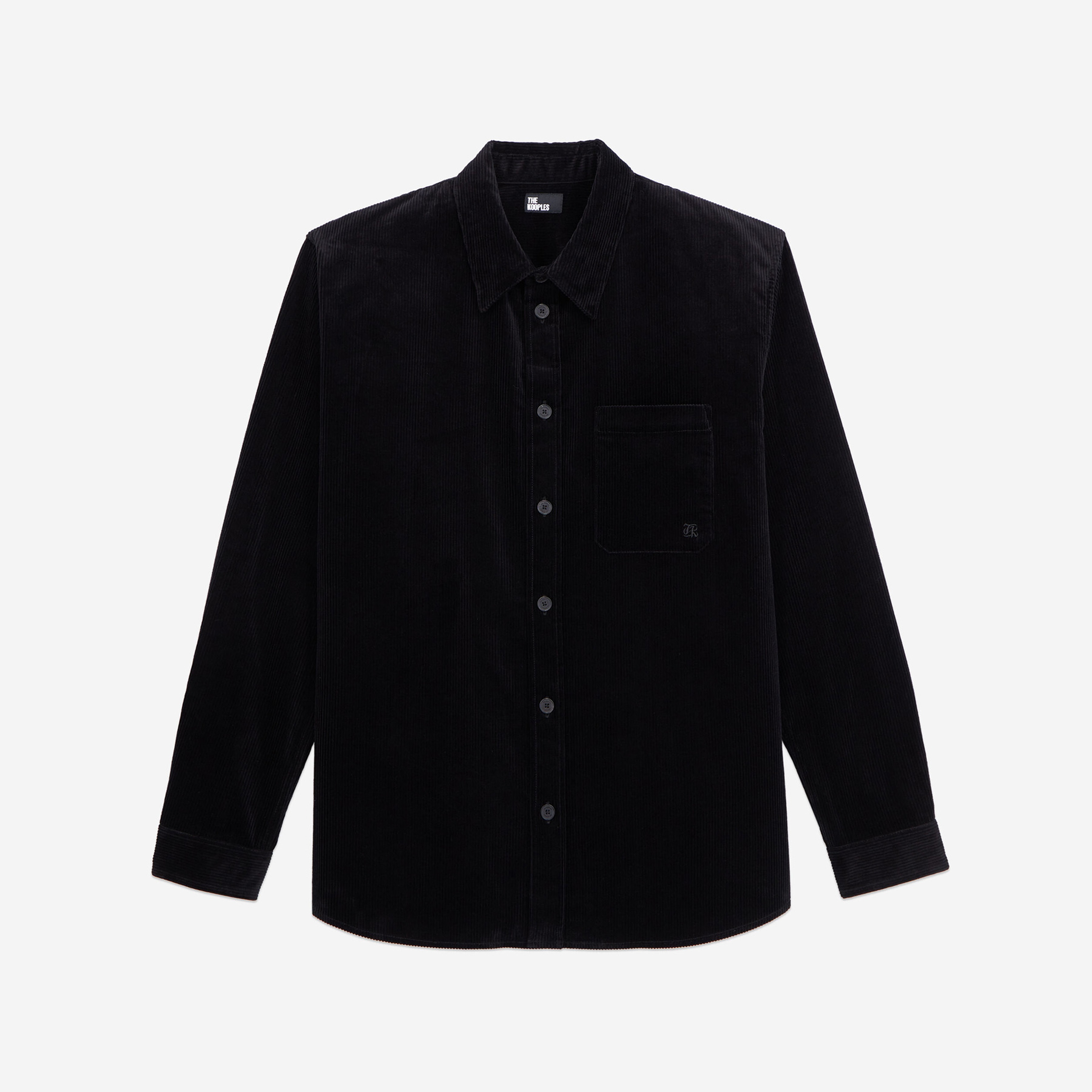 ERKEK STRAIGHT FIT BASKILI SİYAH GÖMLEK