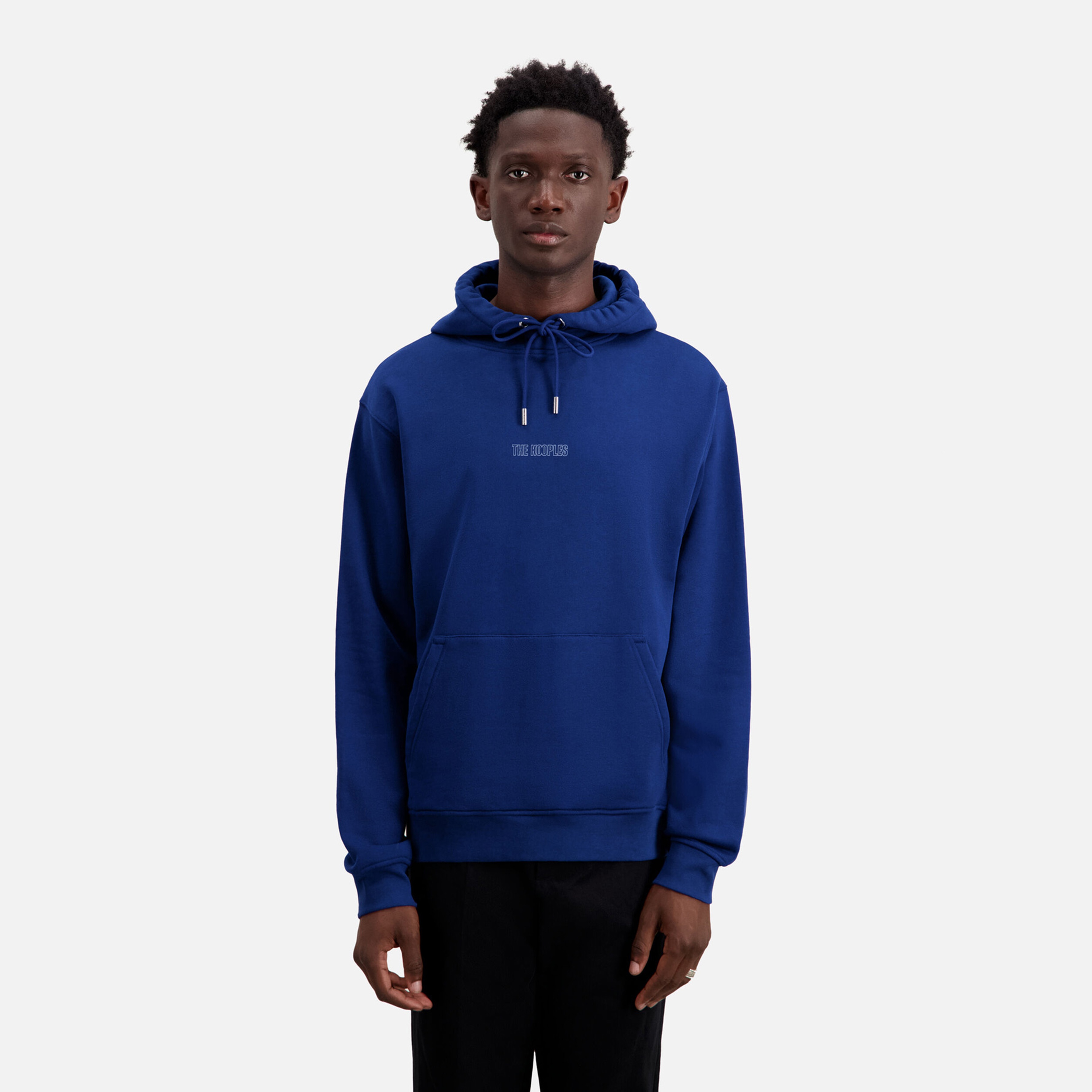 ERKEK KAPÜŞONLU BASKILI MAVİ SWEATSHIRT