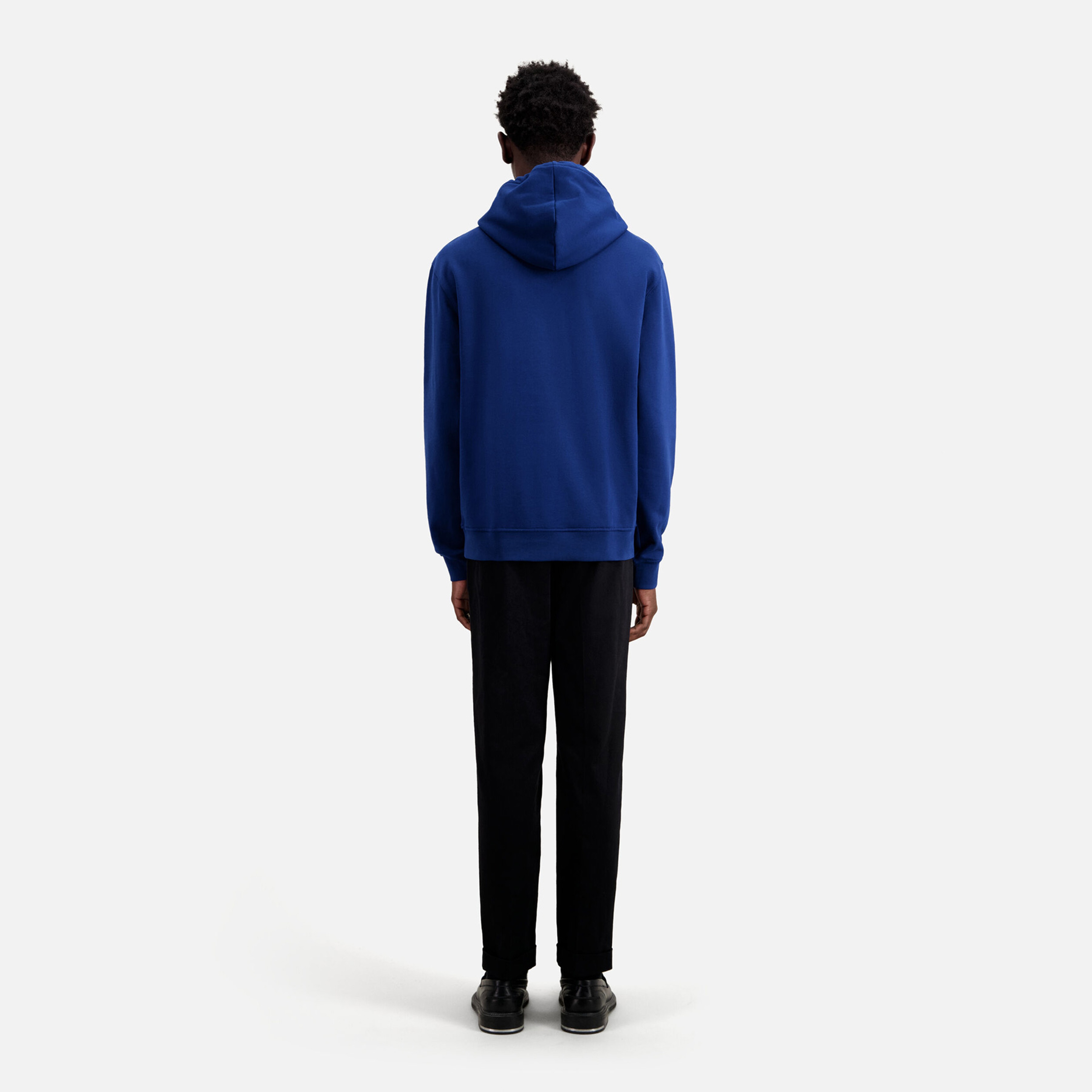 ERKEK KAPÜŞONLU BASKILI MAVİ SWEATSHIRT