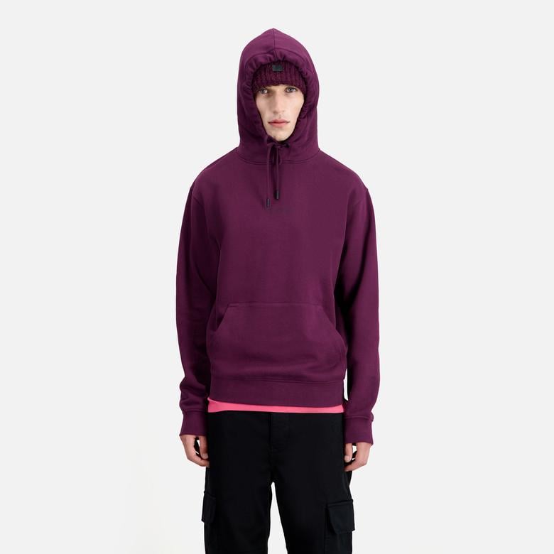 ERKEK KAPÜŞONLU BASKILI BORDO SWEATSHIRT