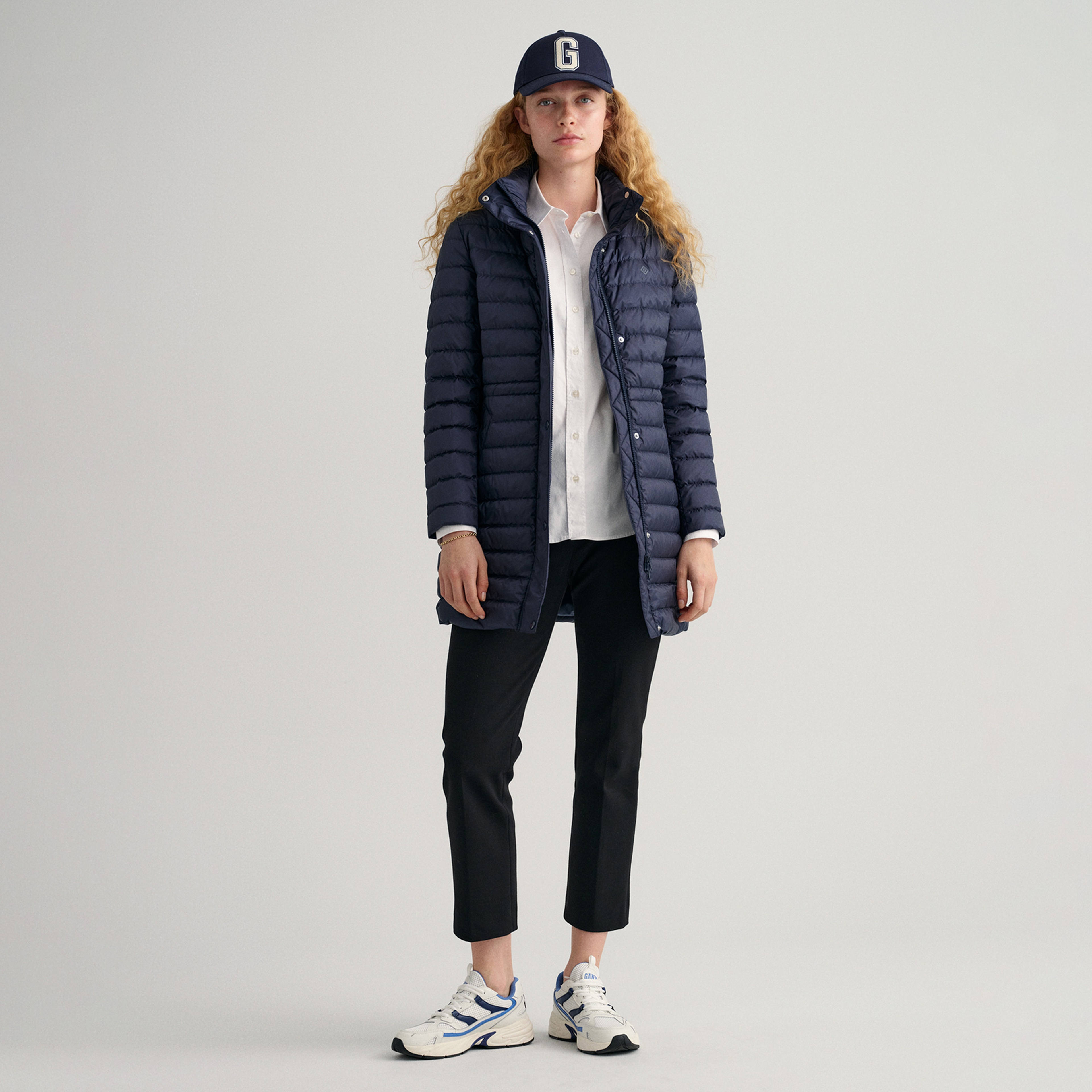 Gant Kadın Lacivert Slim Fit Fermuarlı Mont