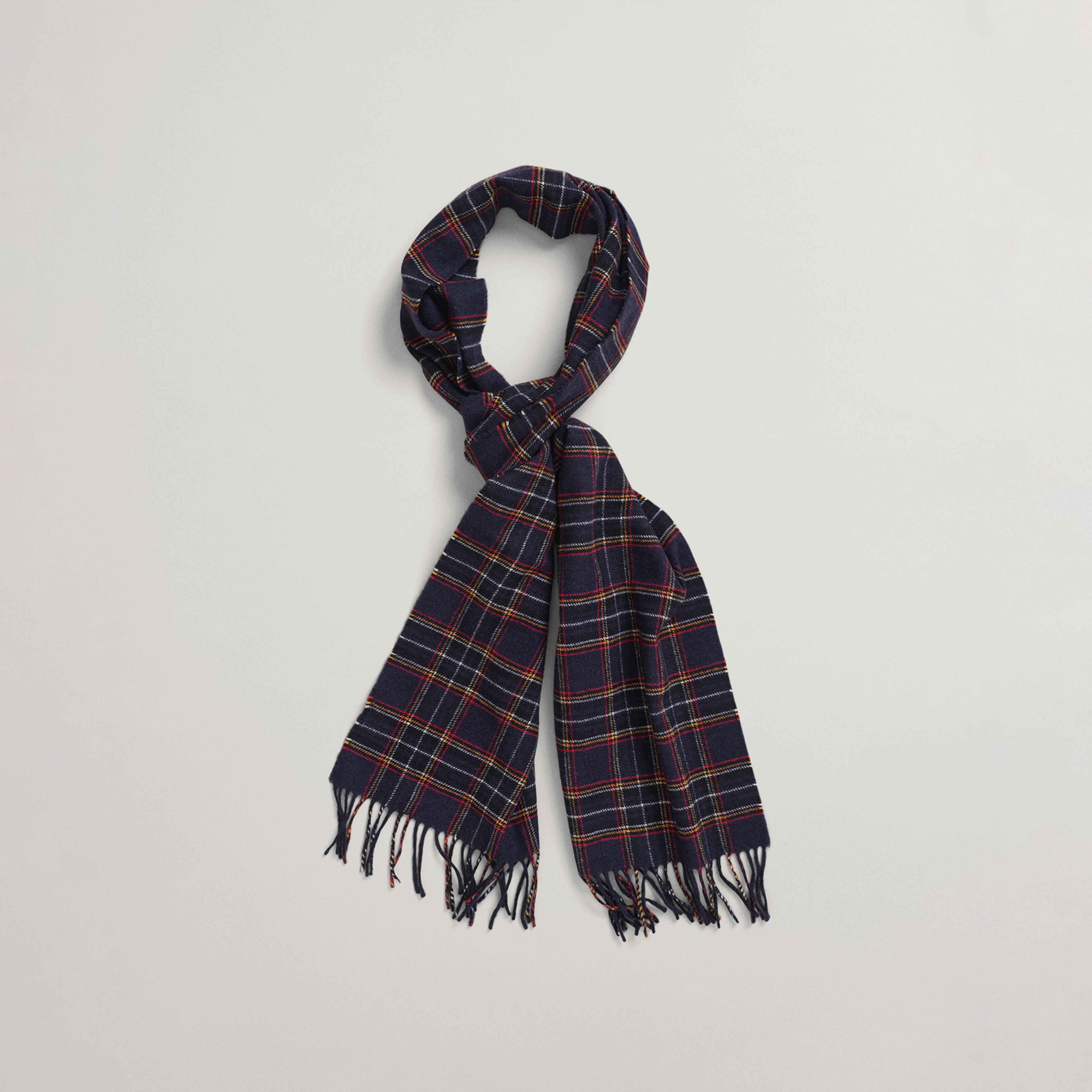 Gant Unisex Lacivert Kareli Atkı