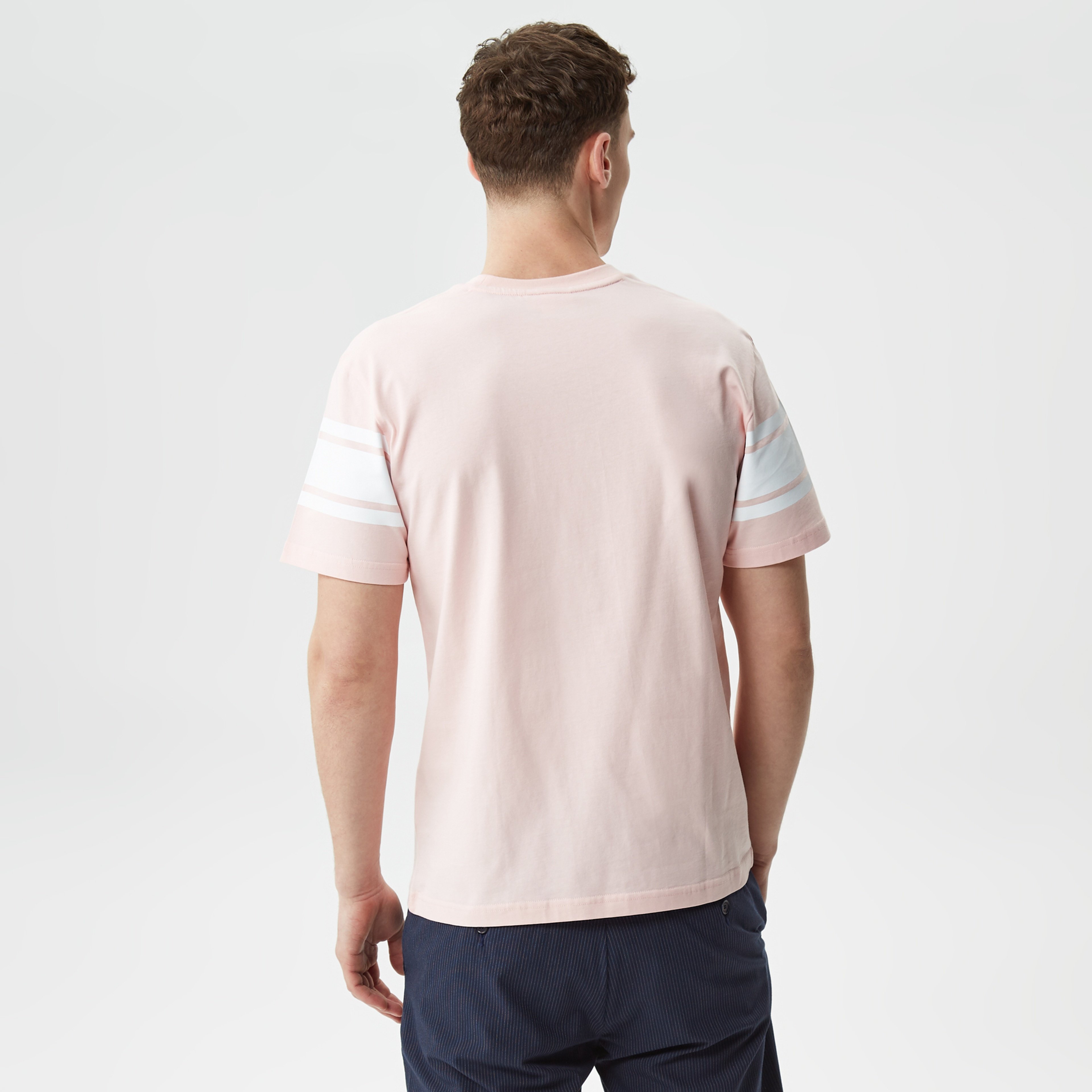 Active Erkek Relaxed Fit Bisiklet Yaka Baskılı Pembe T-Shirt