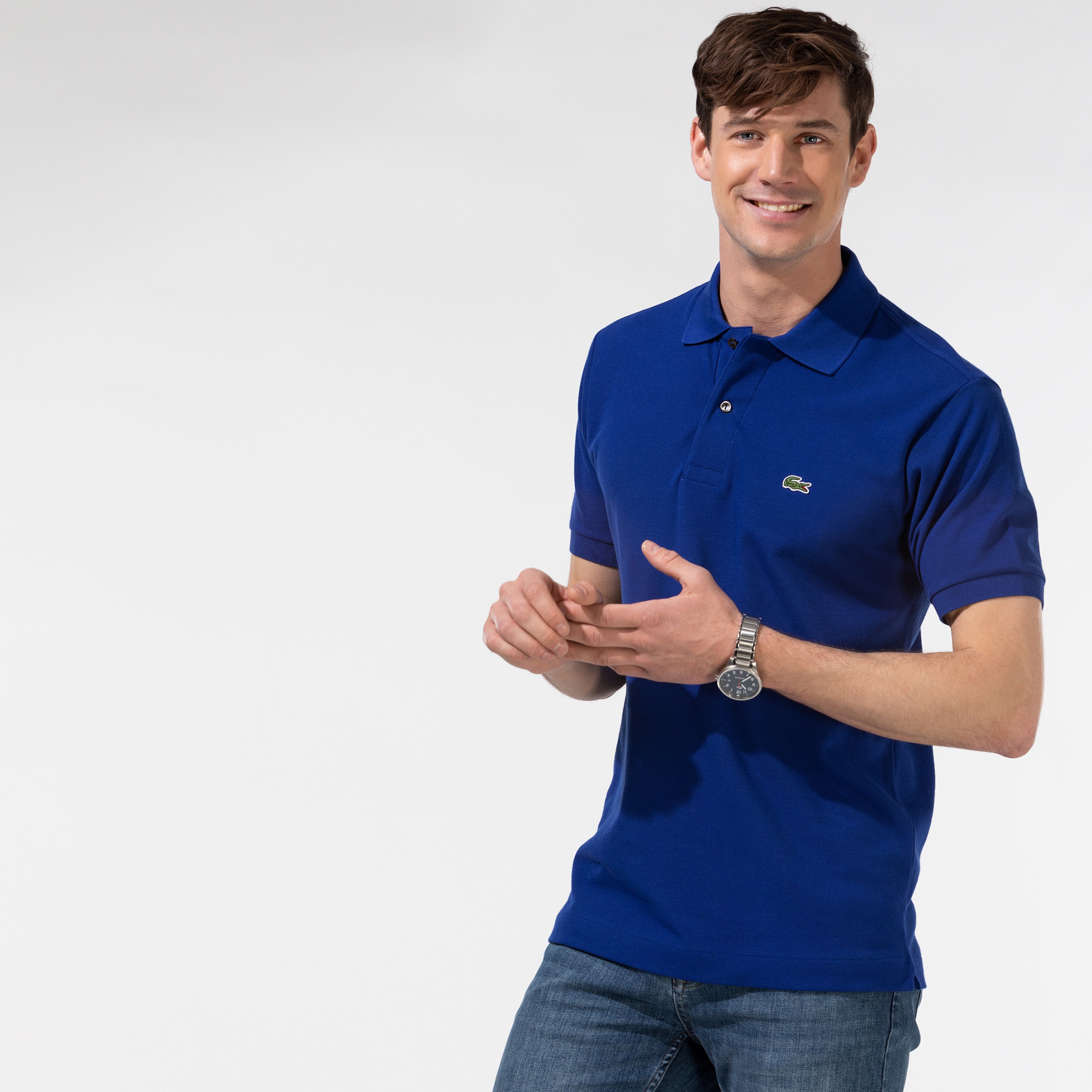 L.12.12 Erkek Classic Fit Koyu Mavi Polo