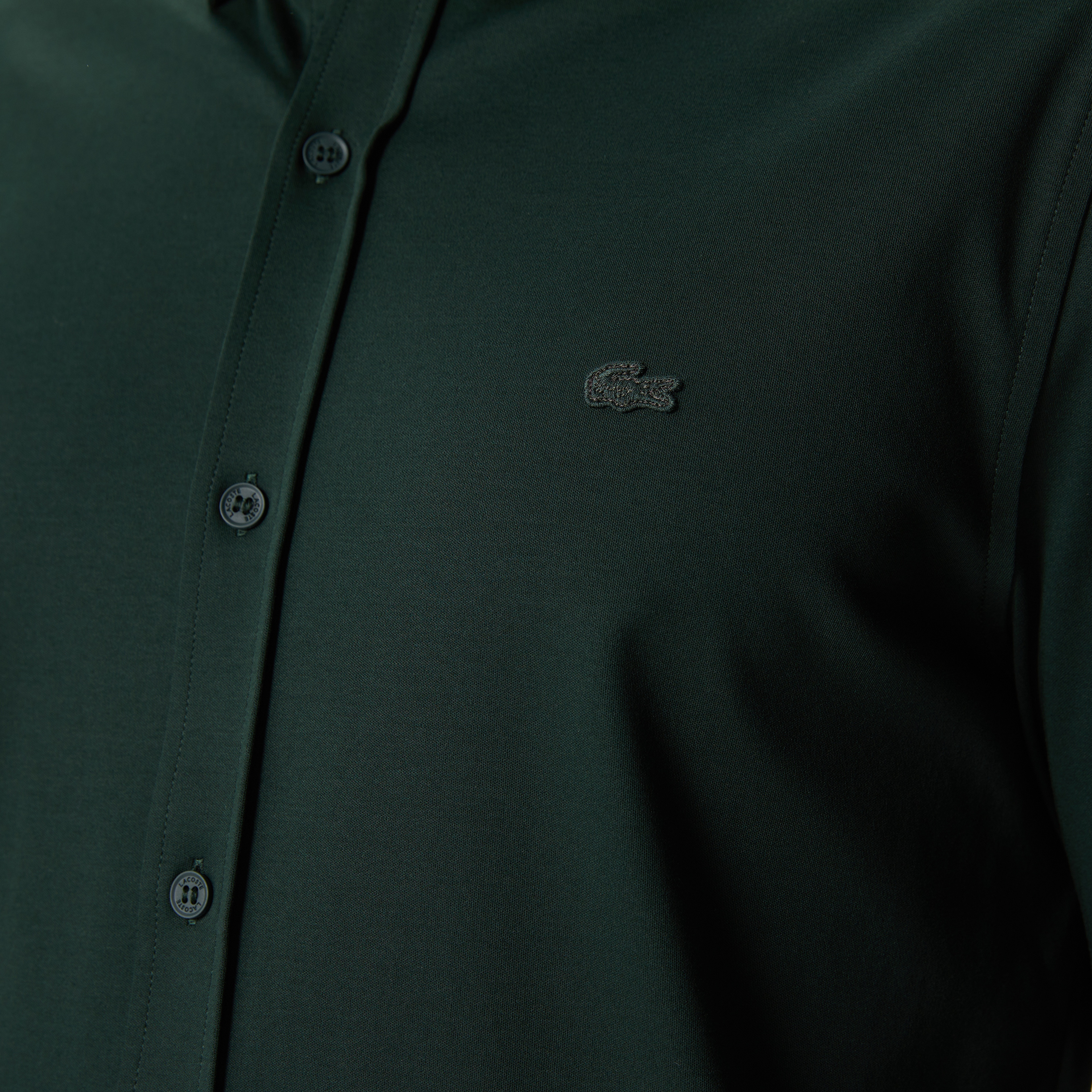 Lacoste Erkek Slim Fit Koyu Yeşil Gömlek
