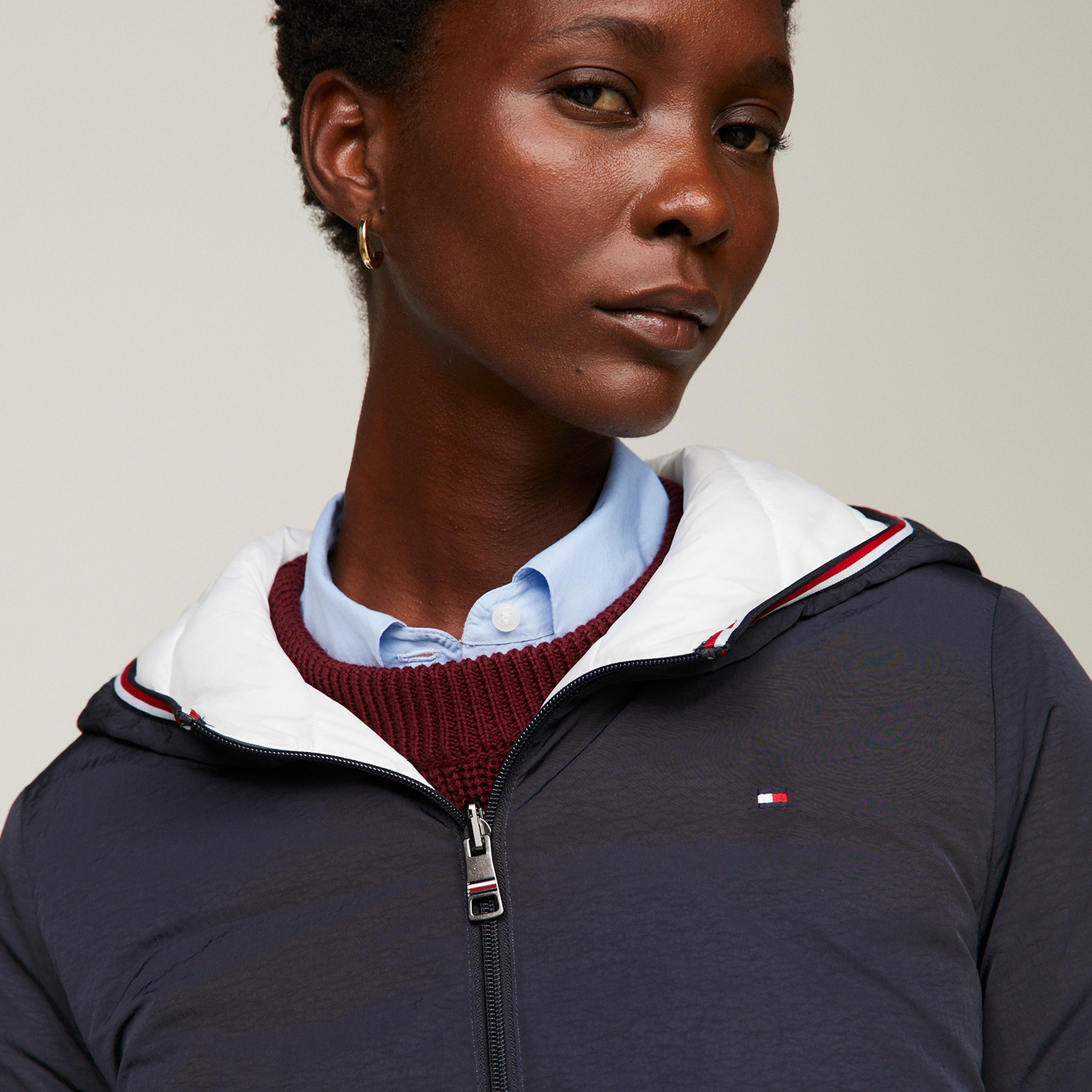 Tommy Hilfiger Kadın Beyaz Mont