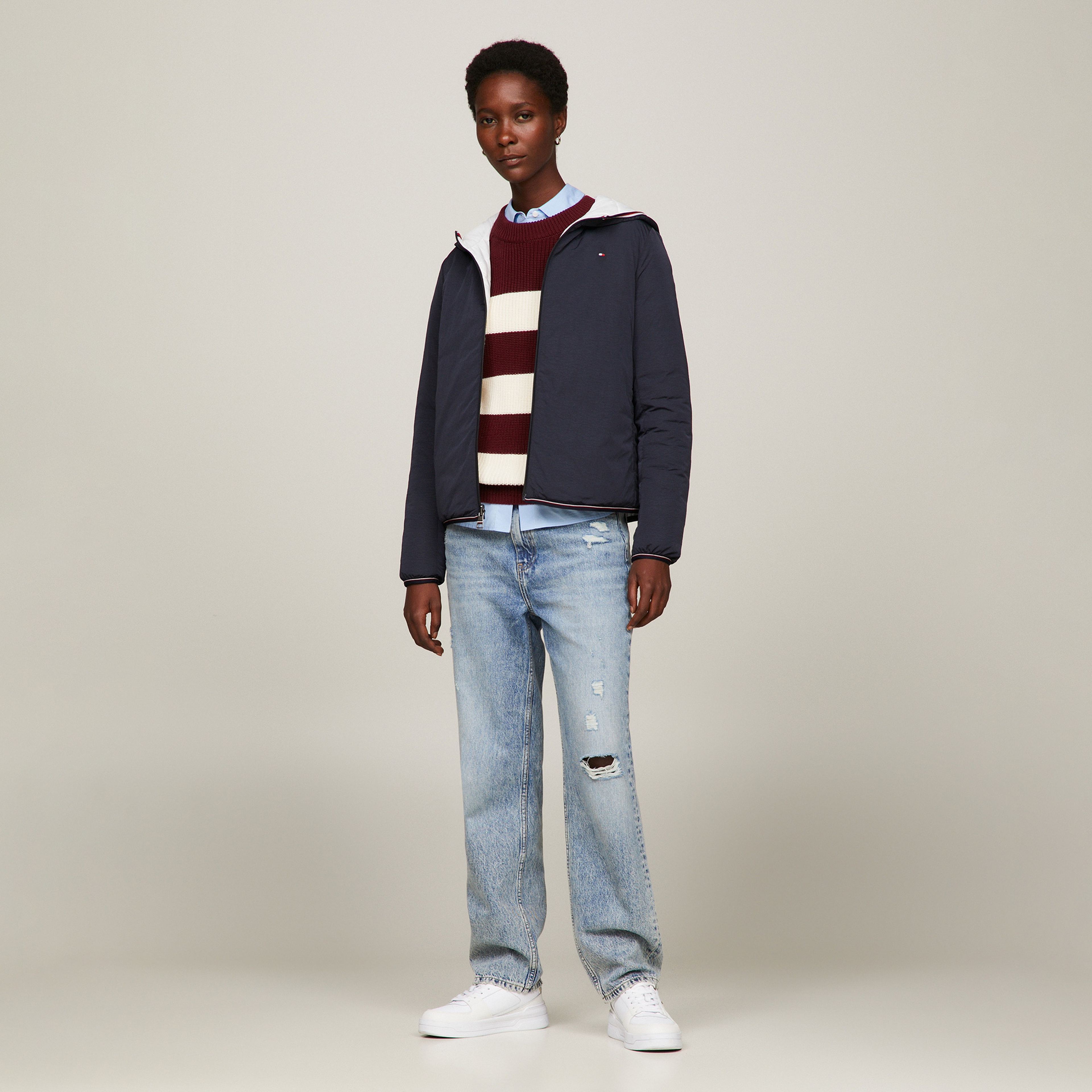 Tommy Hilfiger Kadın Beyaz Mont