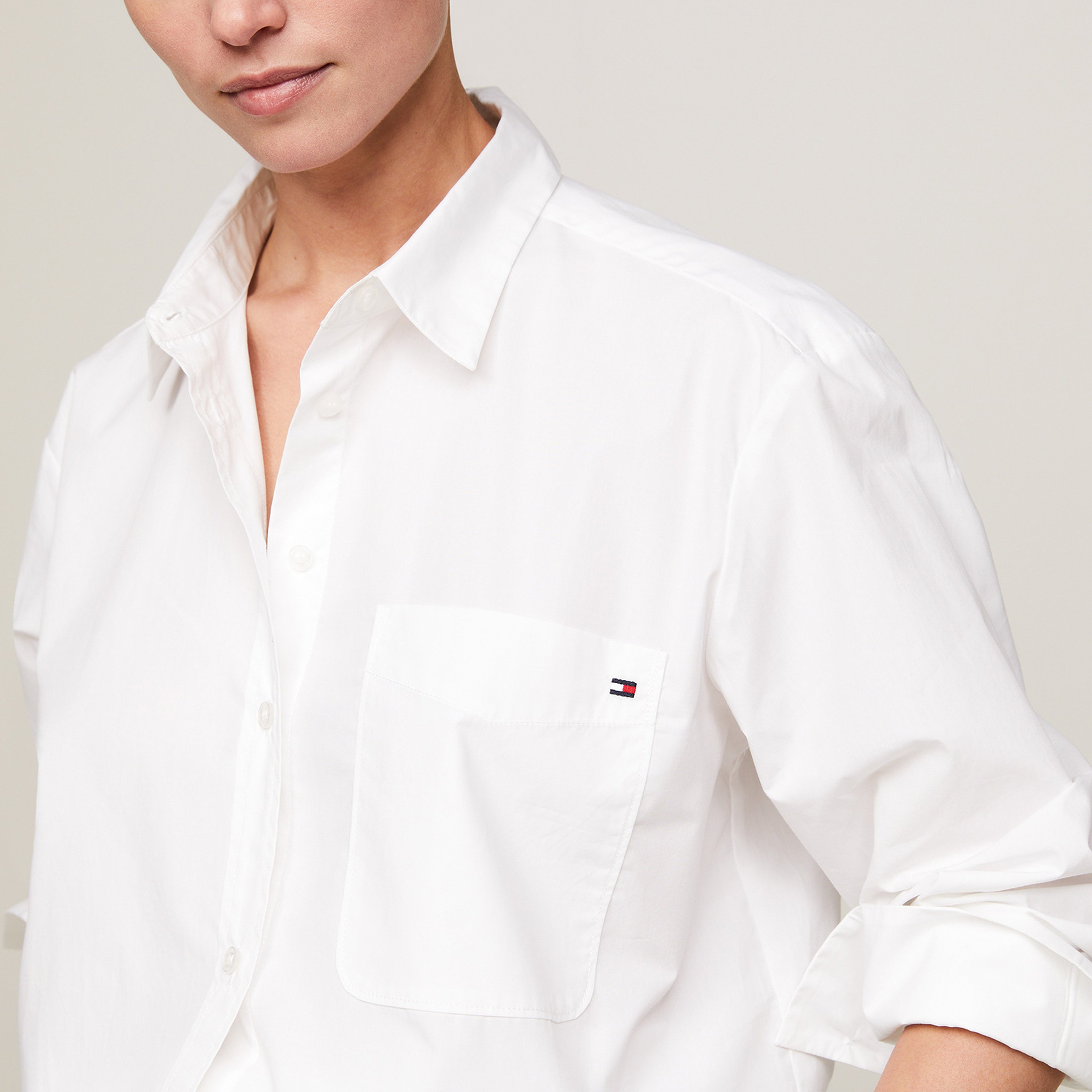 Tommy Hilfiger Kadın Beyaz Gömlek