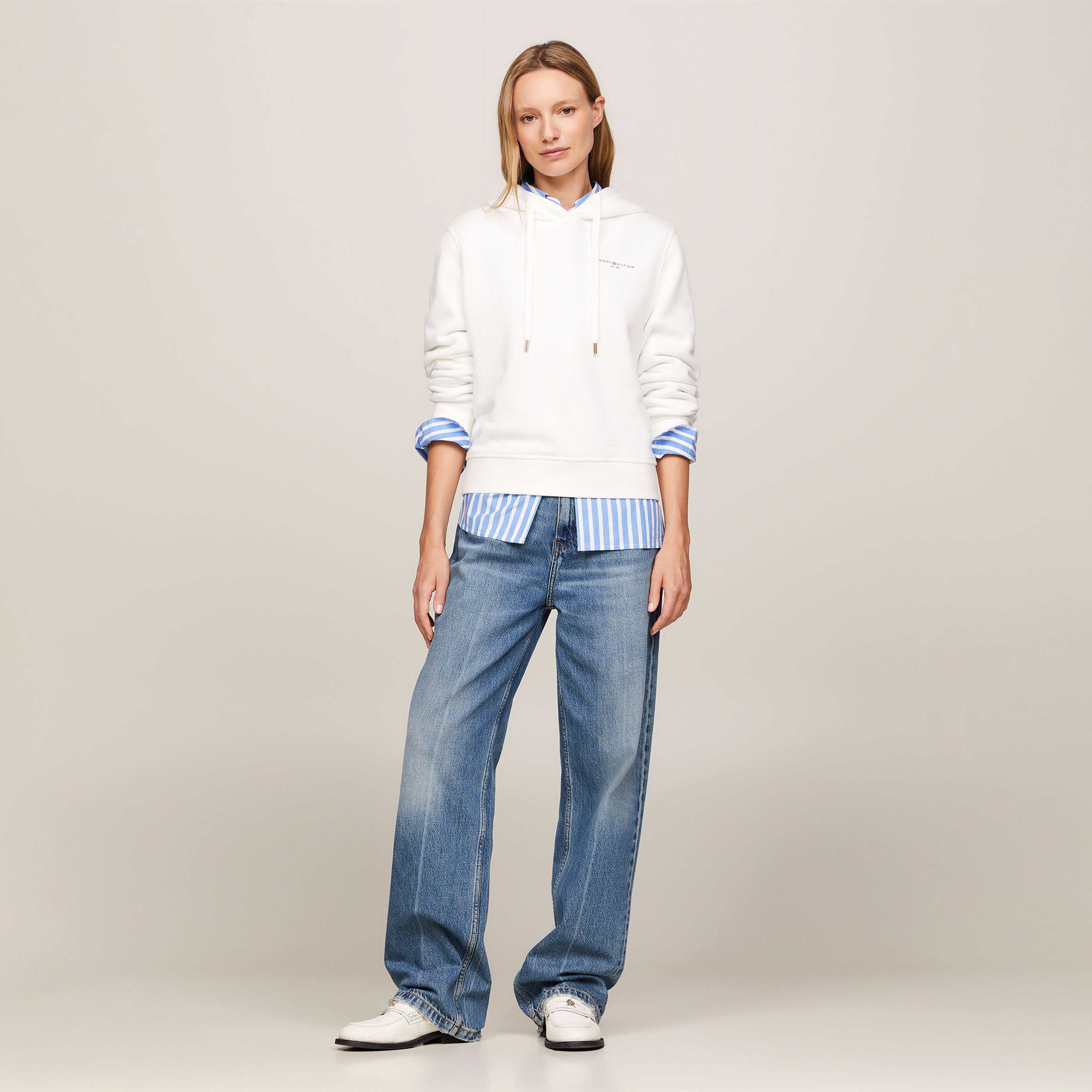 Tommy Hilfiger Kadın Beyaz Sweatshirt