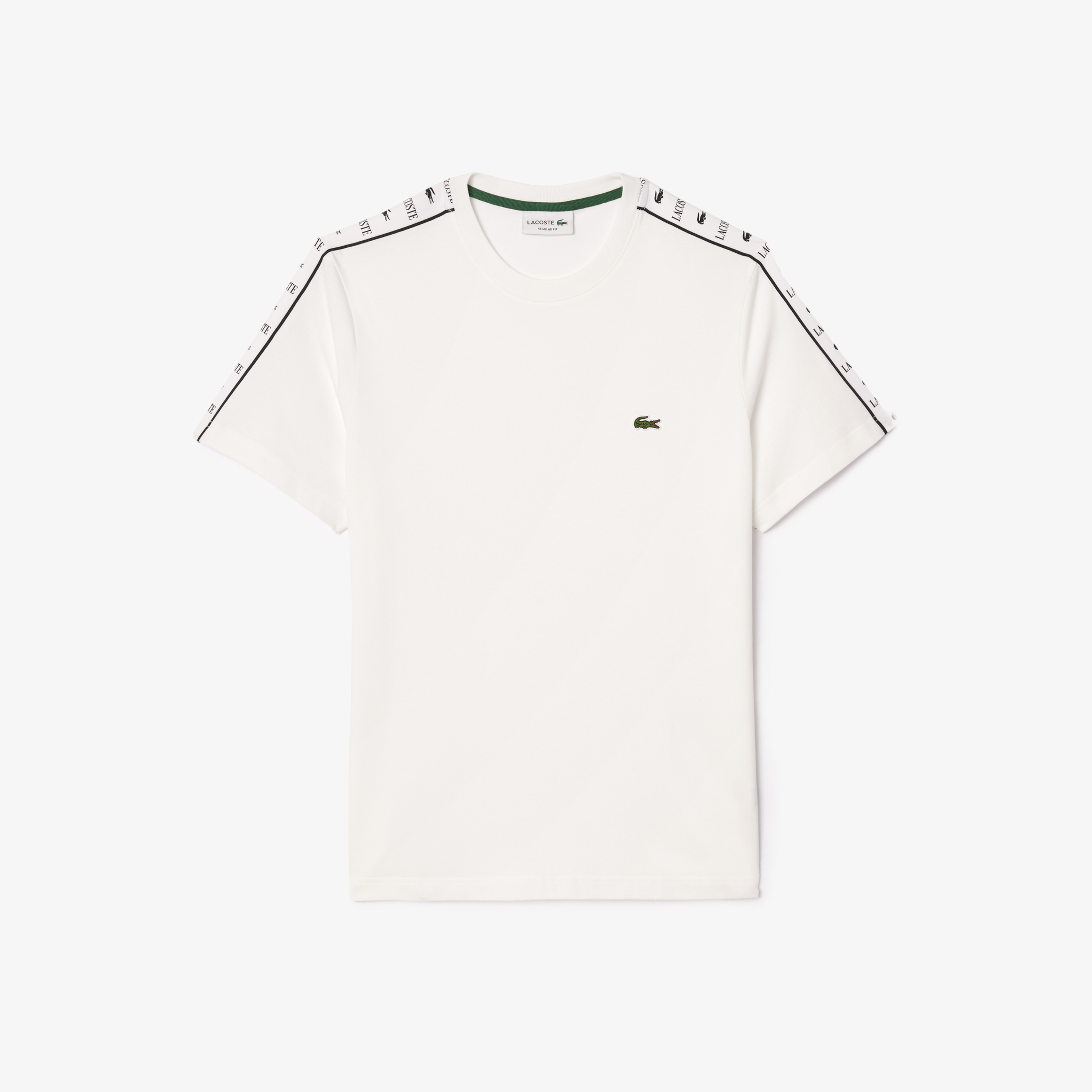 Lacoste Erkek Regular Fit Bisiklet Yaka Baskılı Beyaz T-Shirt