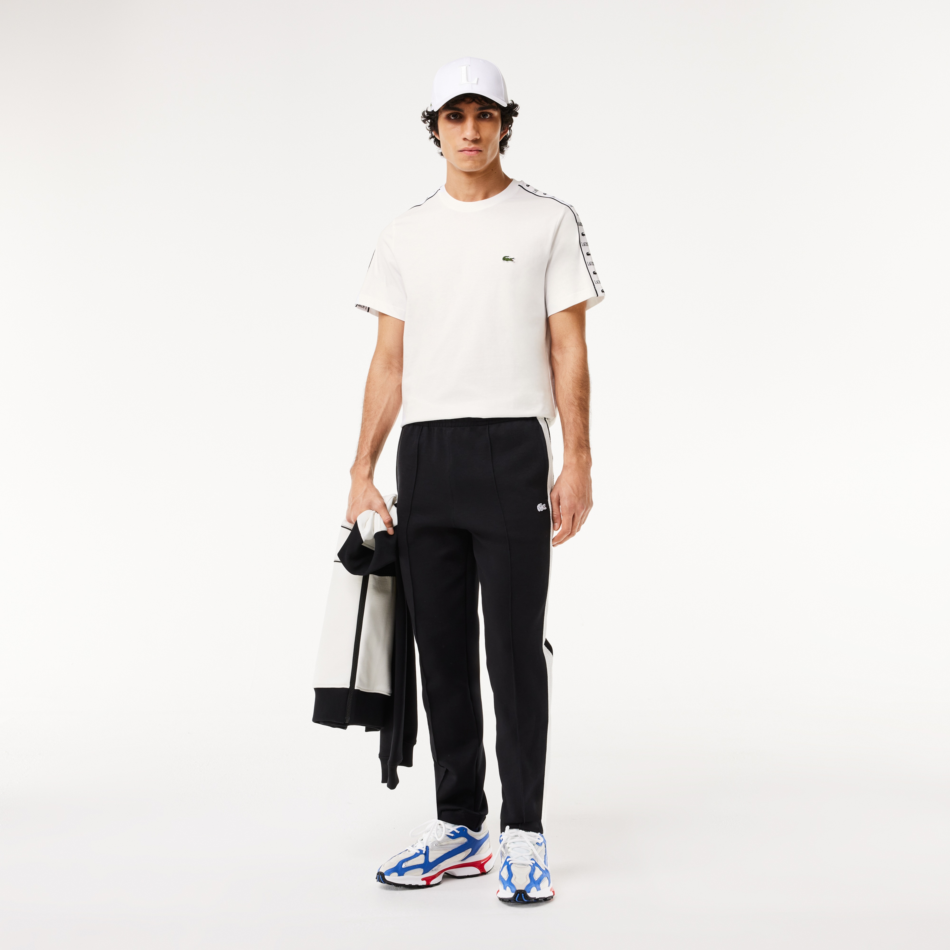 Lacoste Erkek Regular Fit Bisiklet Yaka Baskılı Beyaz T-Shirt