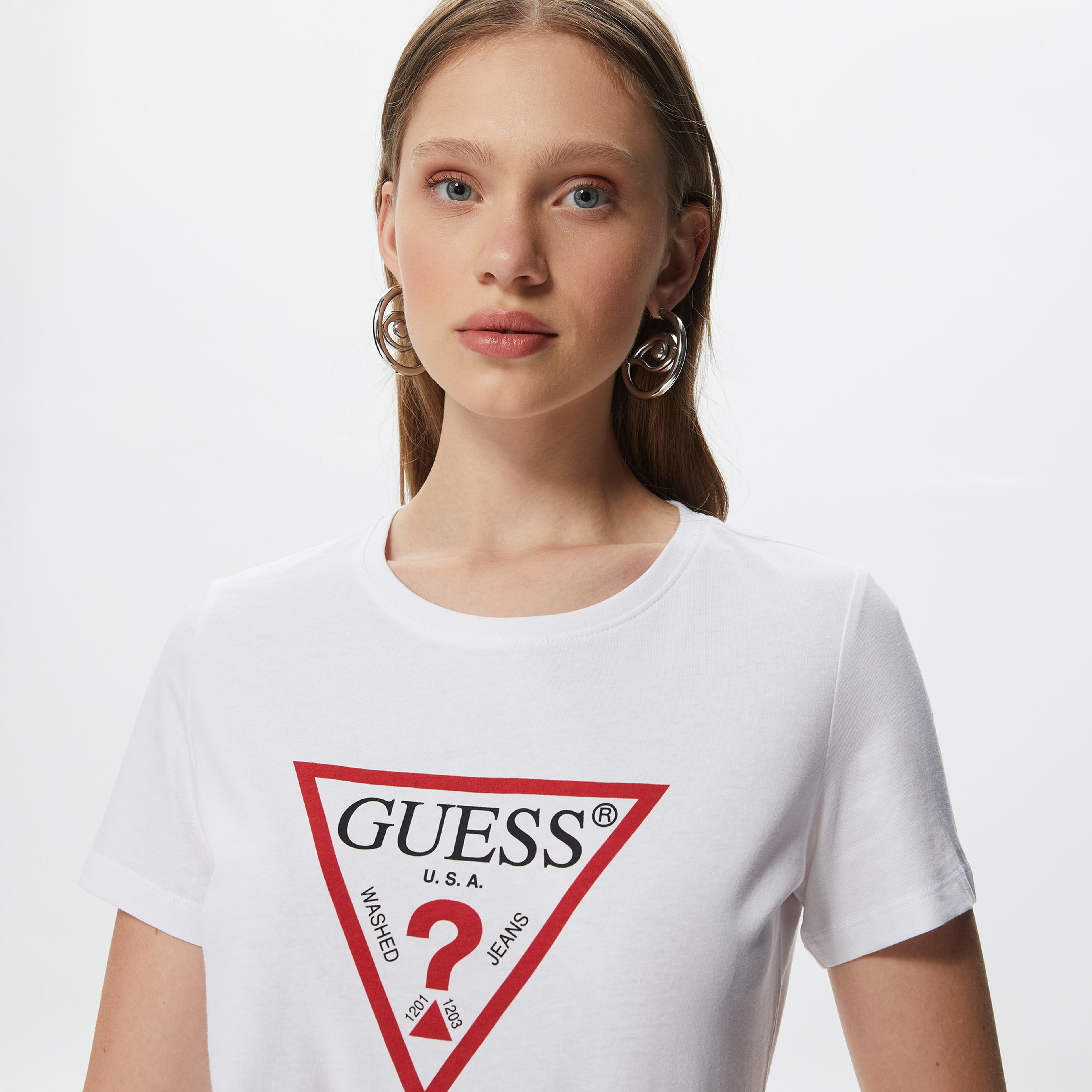 Guess Kadın Beyaz Tshirt