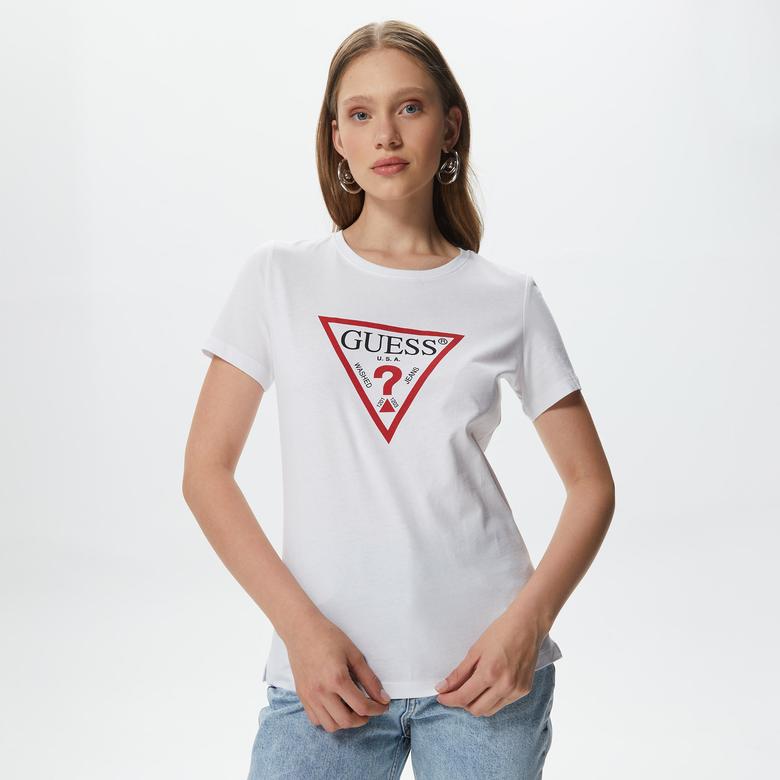 Guess Kadın Beyaz Tshirt