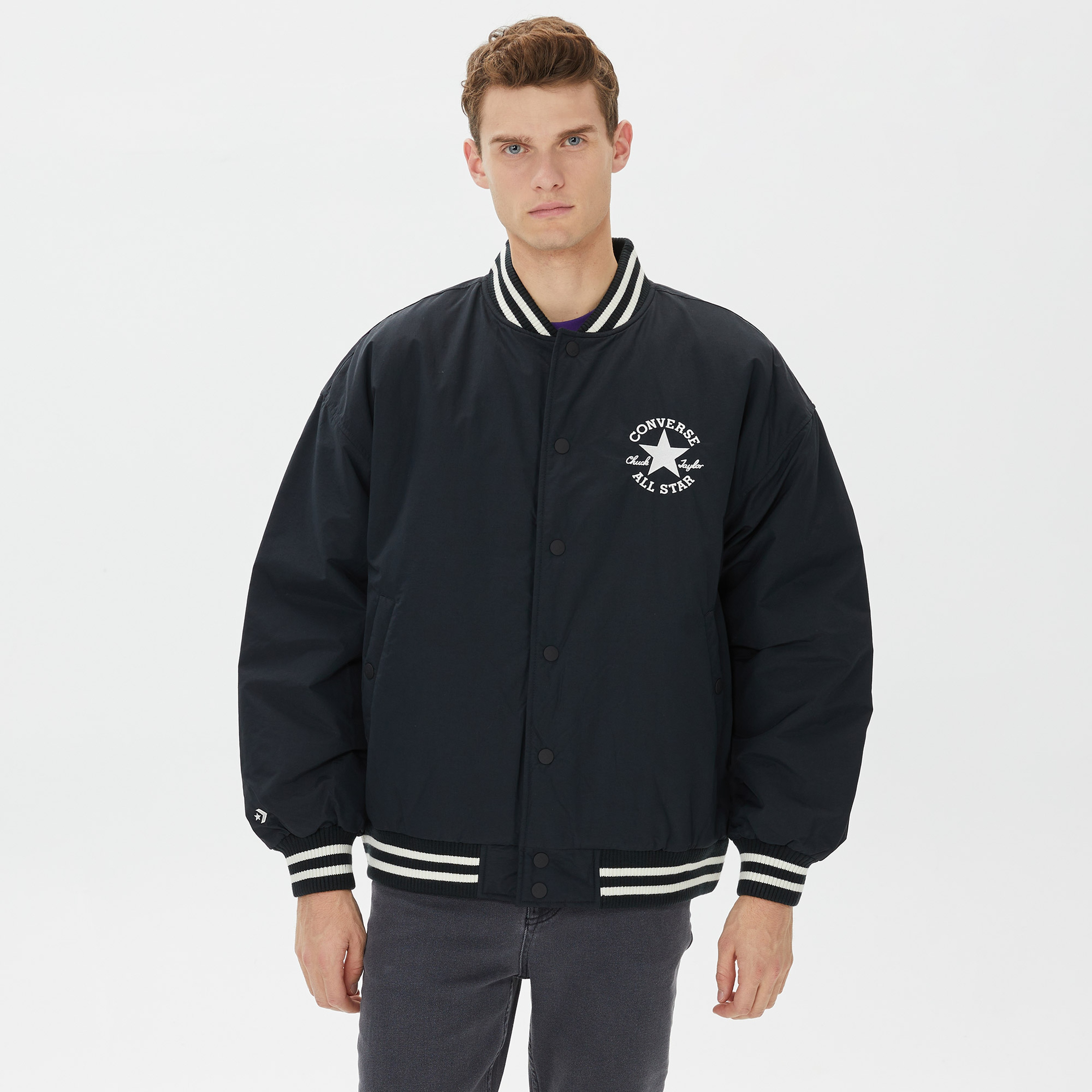 Converse All Star Varsity Padded Erkek Siyah Ceket