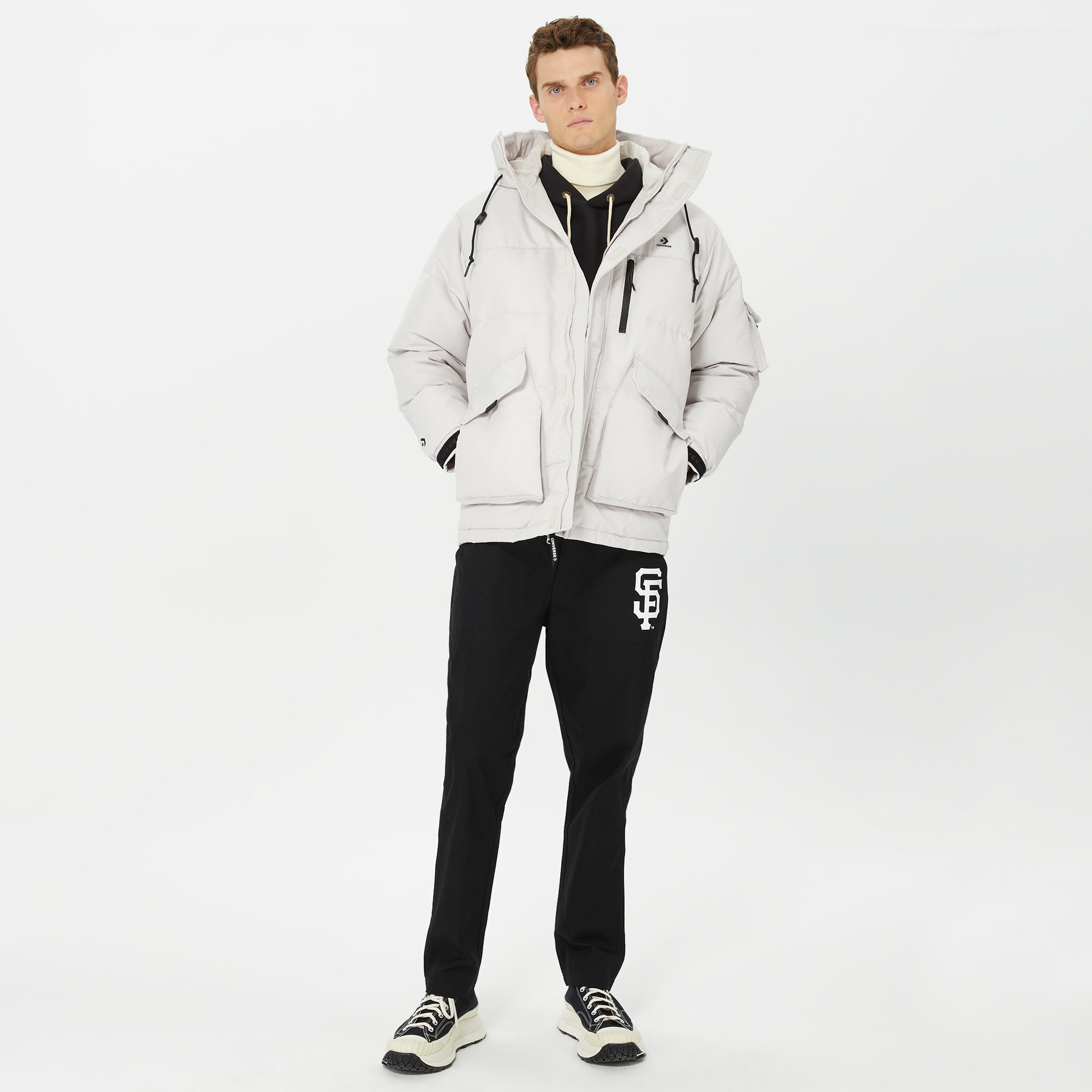 Converse Premium Mid Down Erkek Krem Ceket