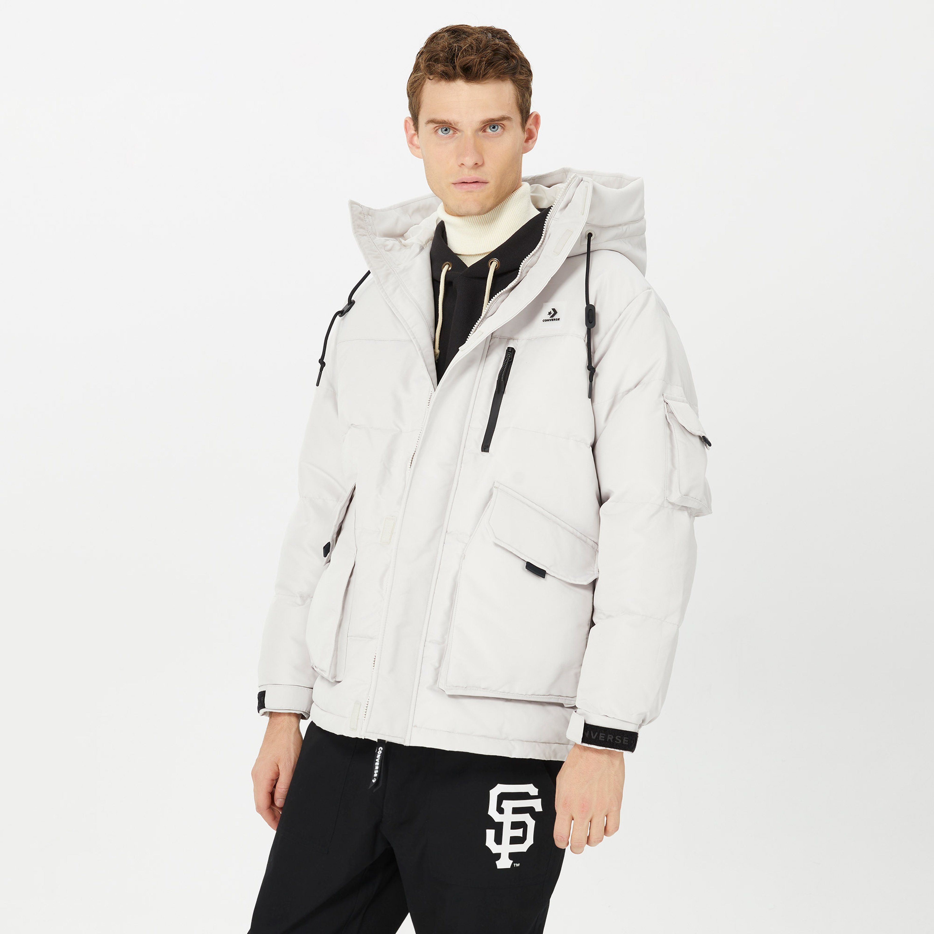 Converse Premium Mid Down Erkek Krem Ceket