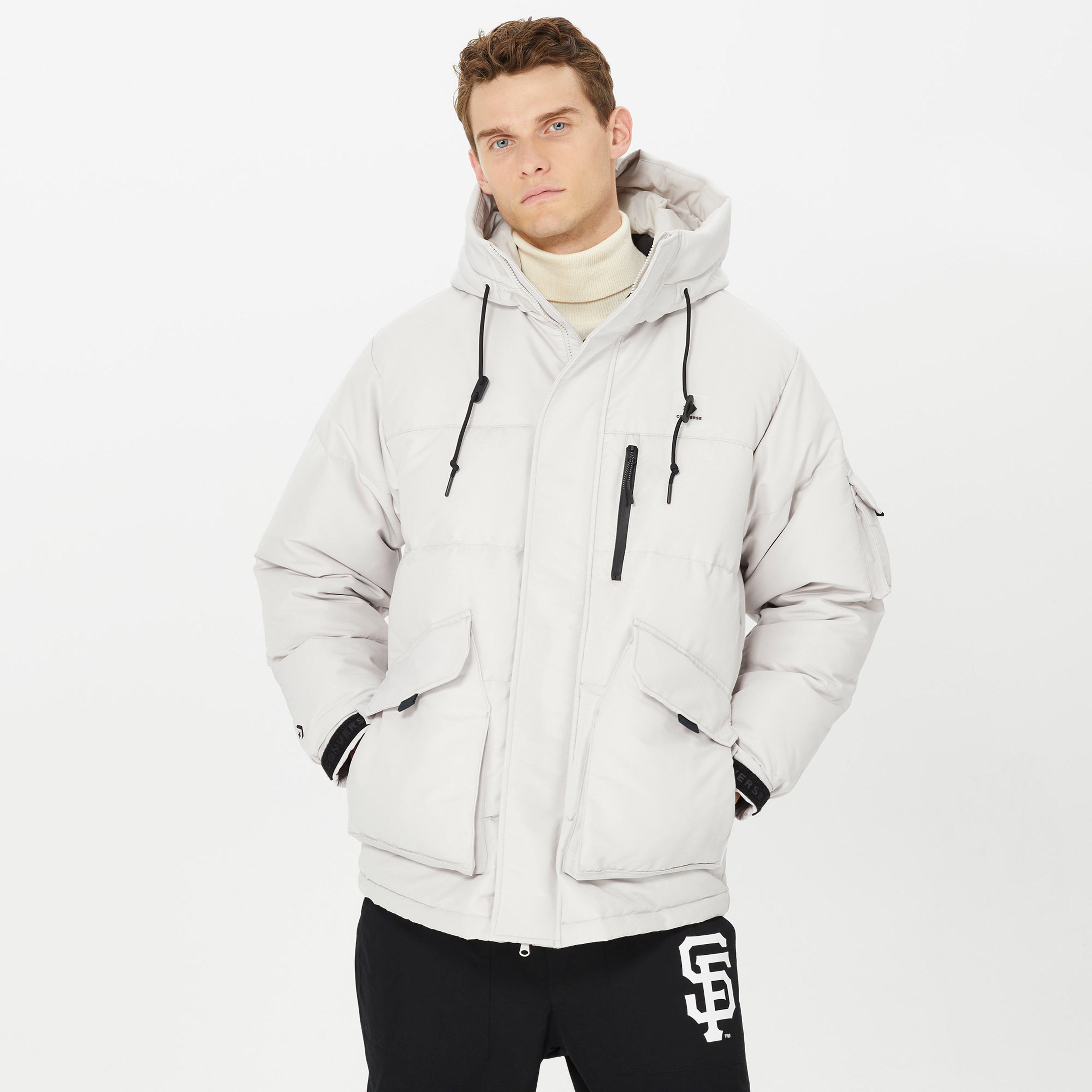 Converse Premium Mid Down Erkek Krem Ceket