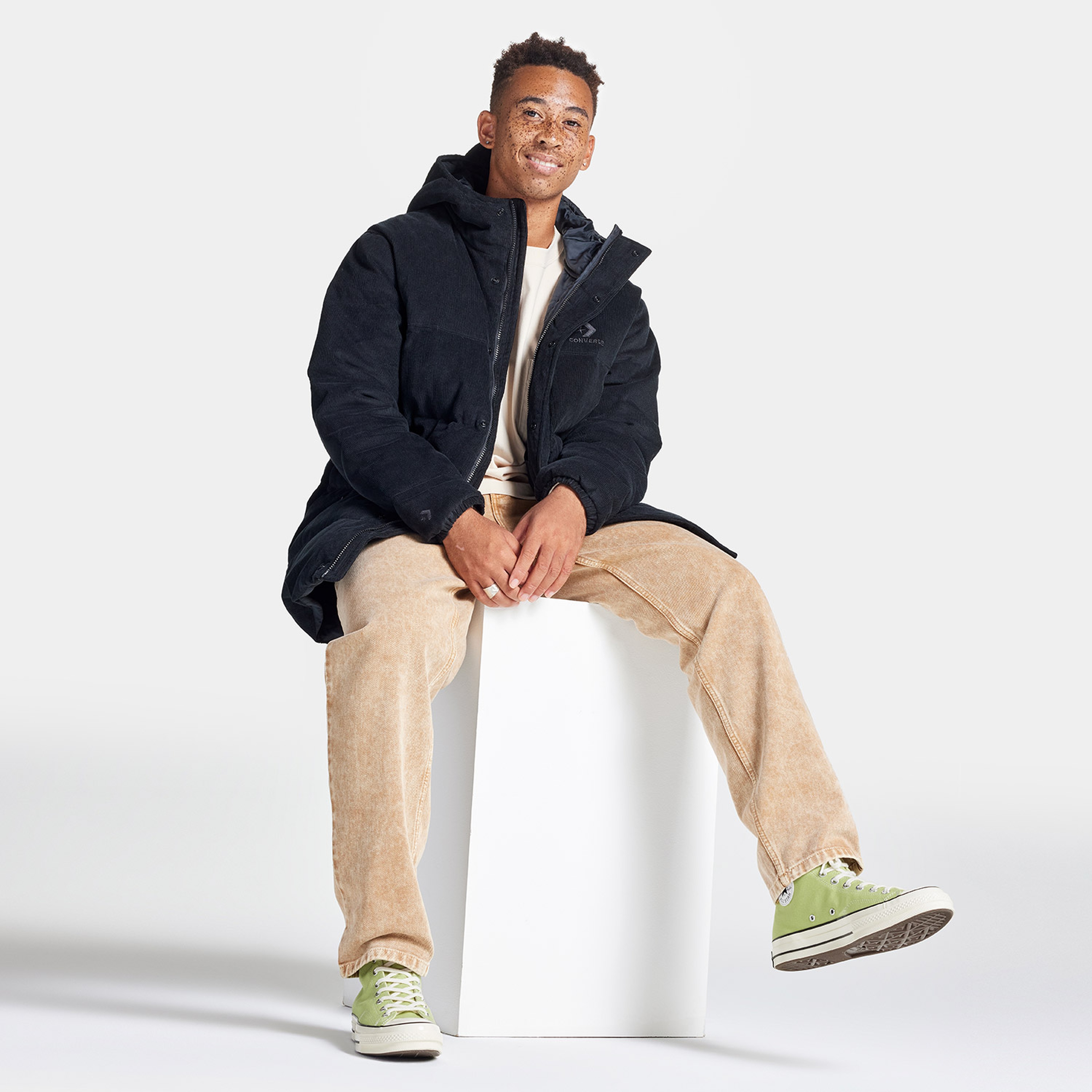 Converse Corduroy Down Mid UNISEX Siyah Ceket