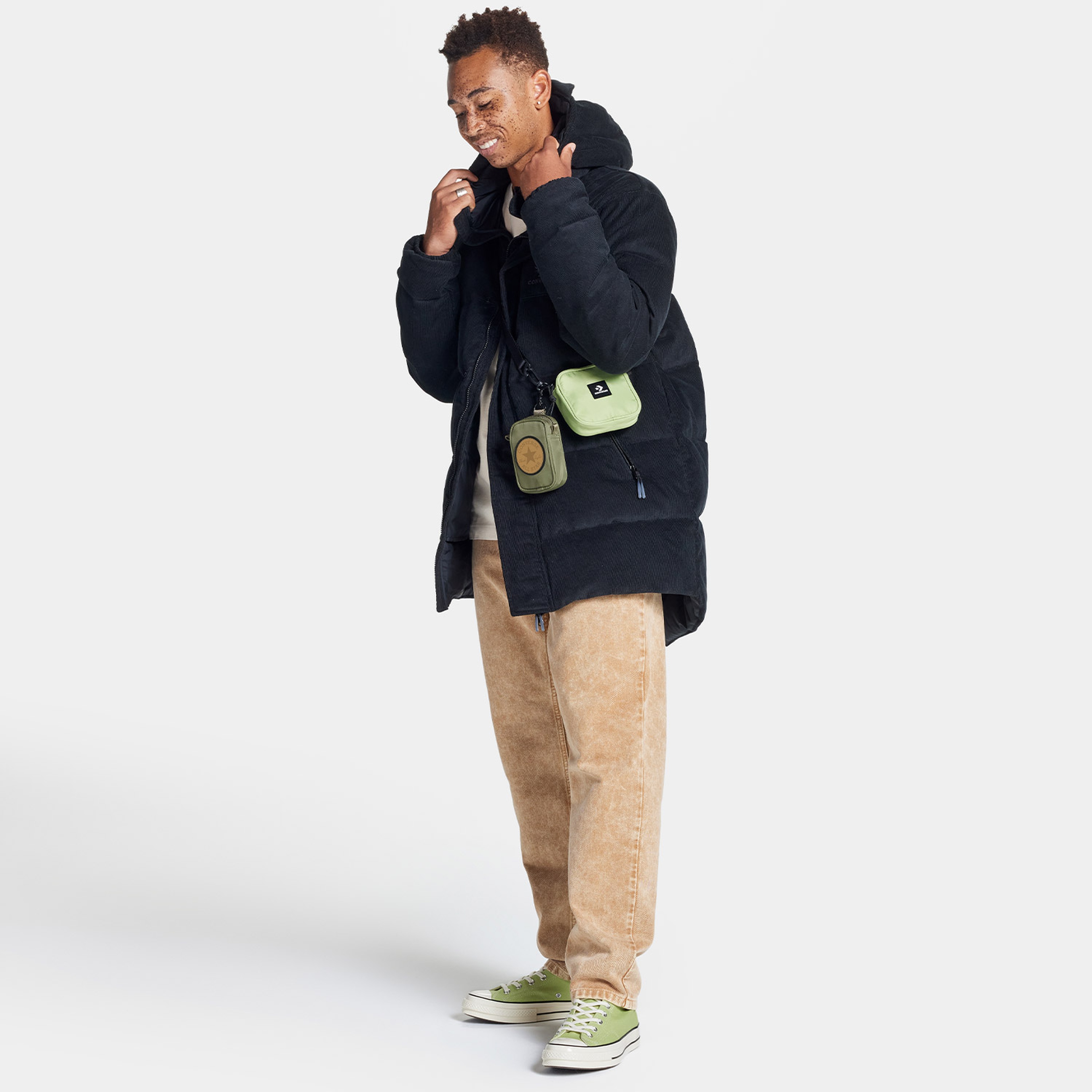 Converse Corduroy Down Mid UNISEX Siyah Ceket