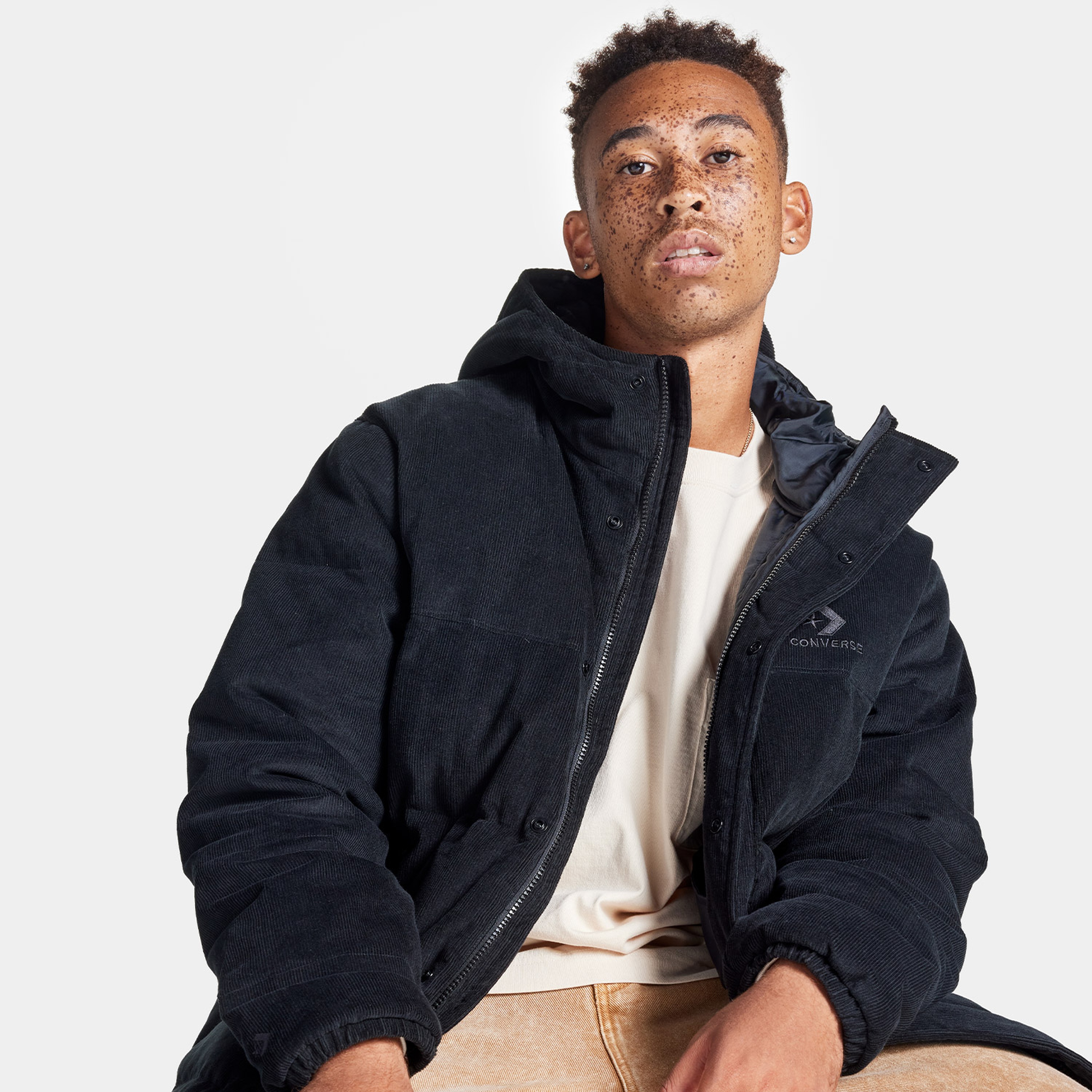 Converse Corduroy Down Mid UNISEX Siyah Ceket