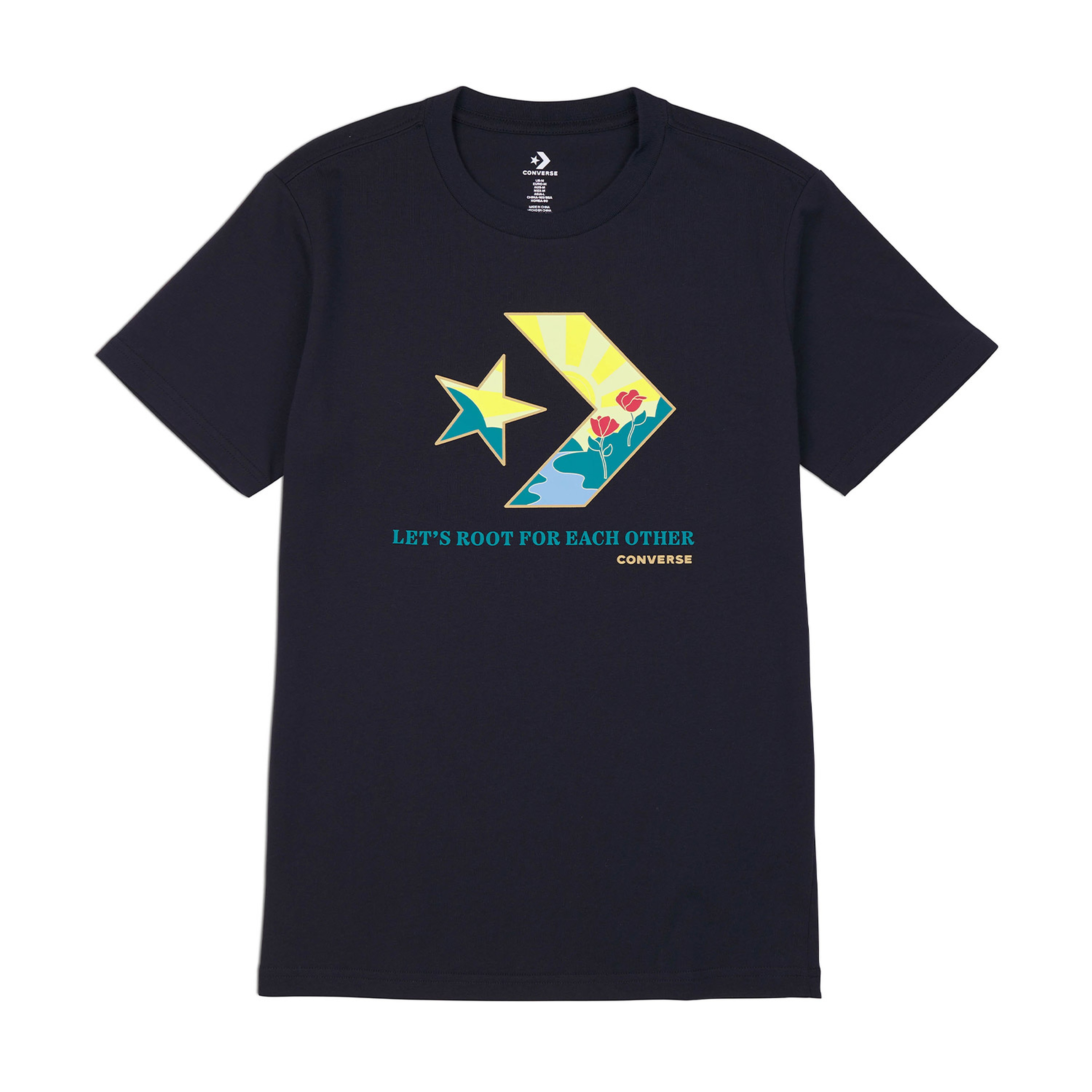 Converse Star Chevron infill Crew Kadın Siyah T-Shirt