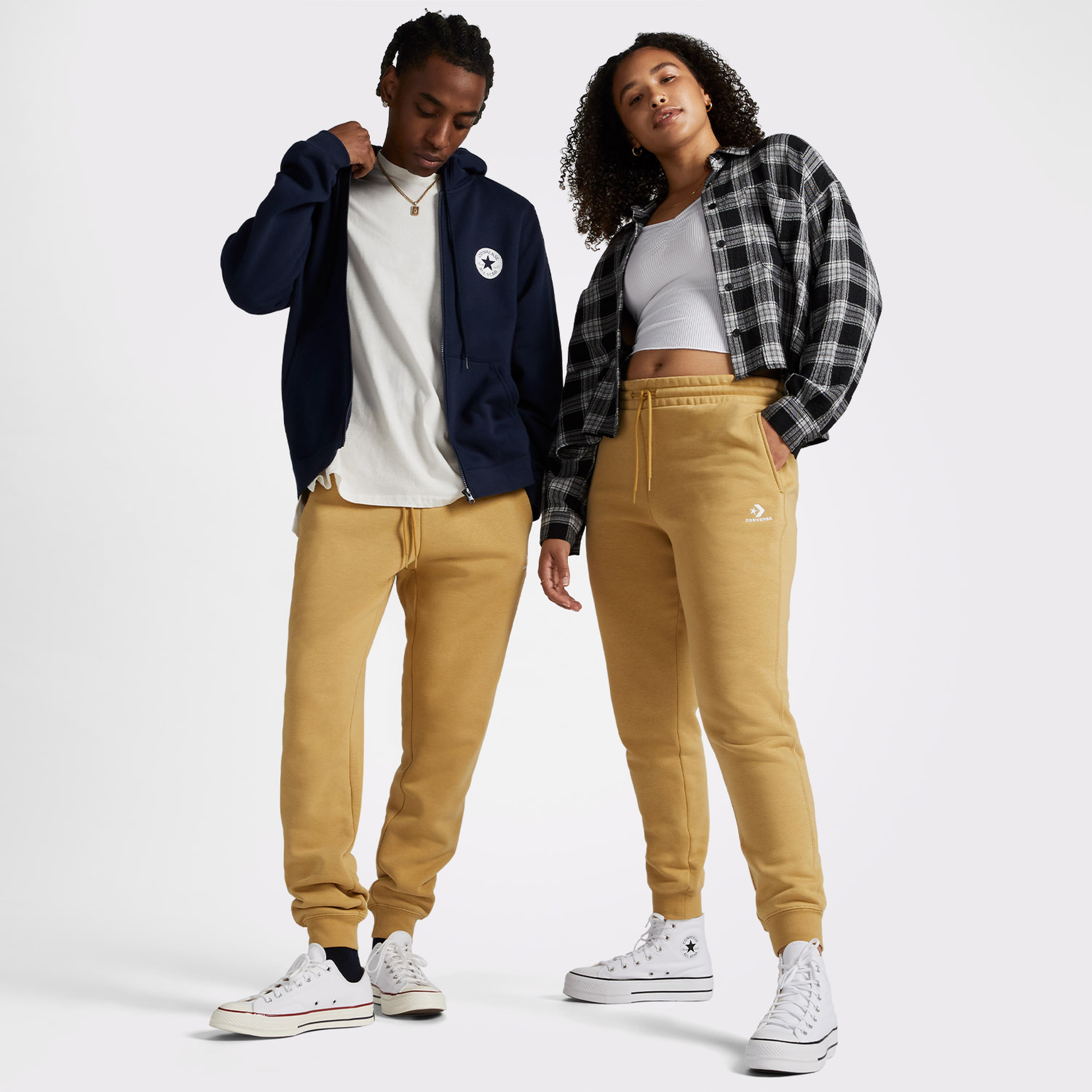 Converse Go-To Embroidered Star Chevron Standard Fit Fleece Unisex Turuncu Pantolon