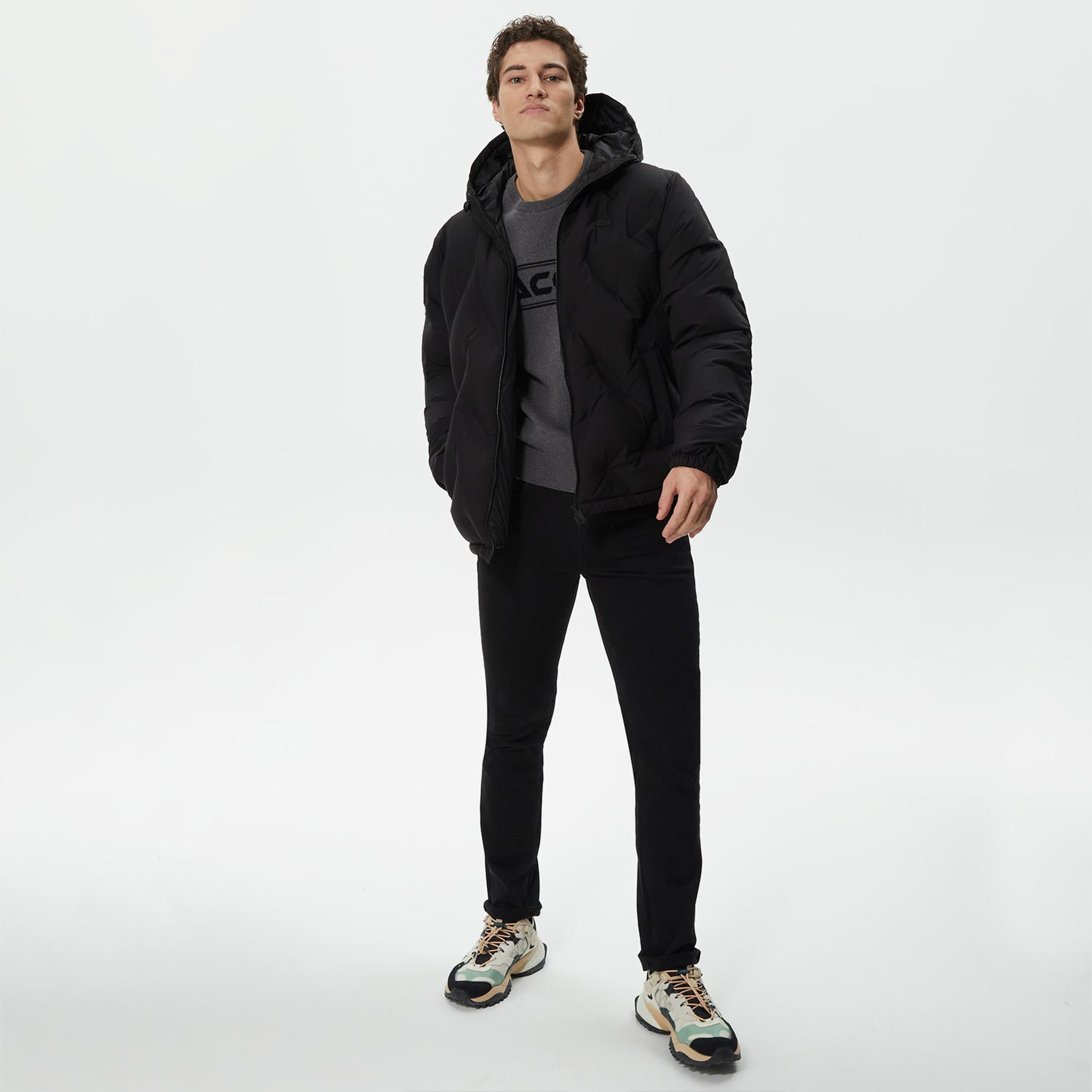 Lacoste Erkek Siyah Mont