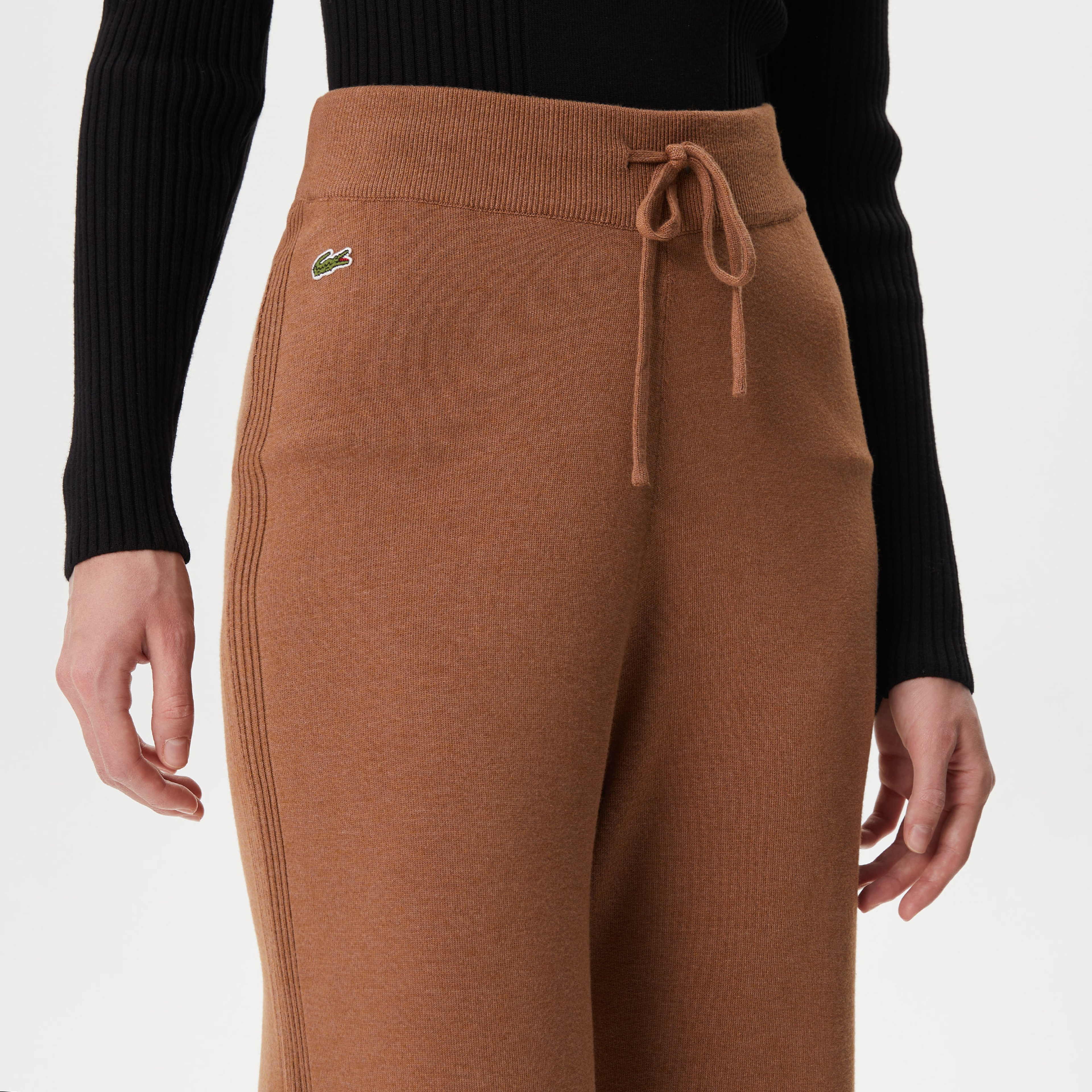 Lacoste Kadın Straight Fit Kahverengi Pantolon