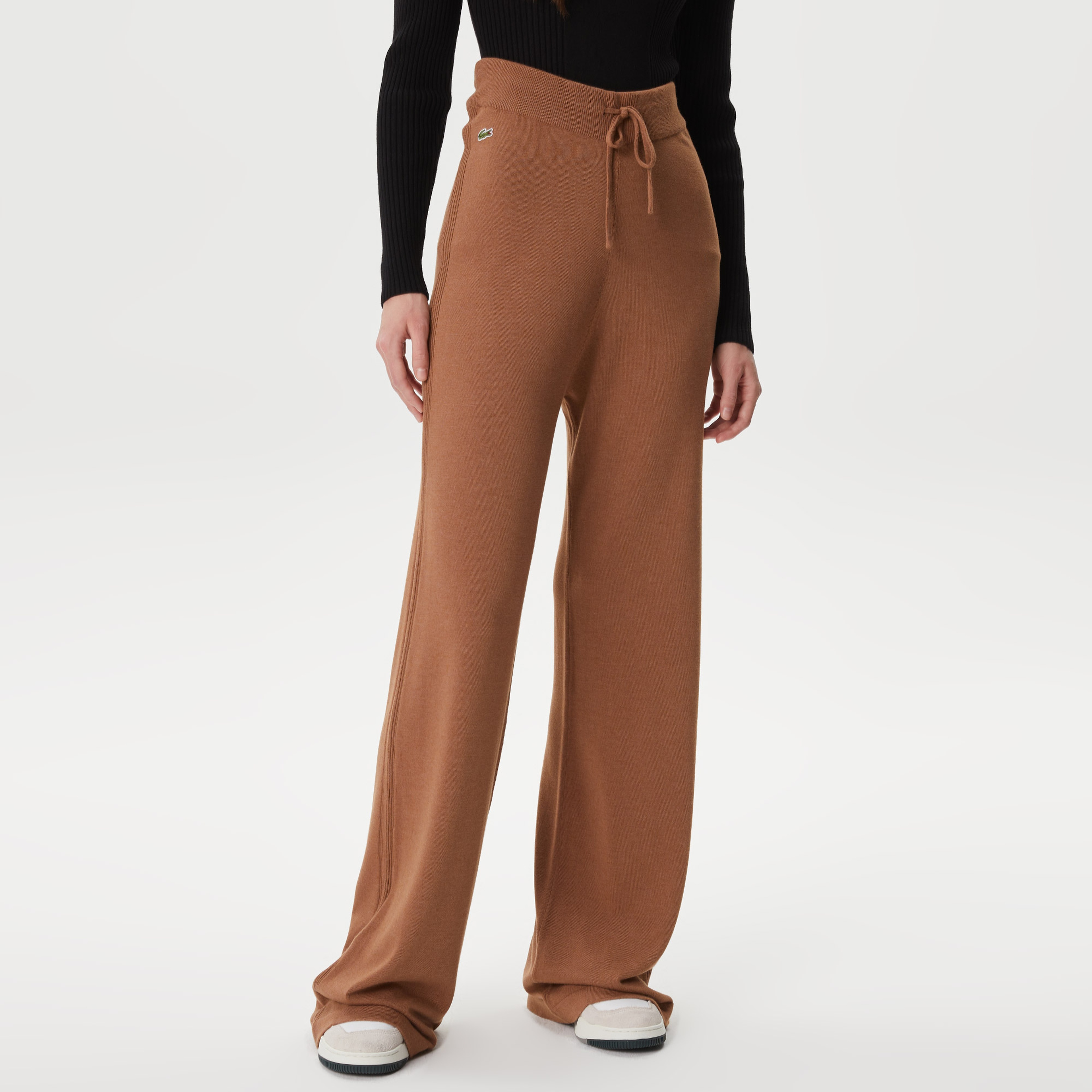 Lacoste Kadın Straight Fit Kahverengi Pantolon