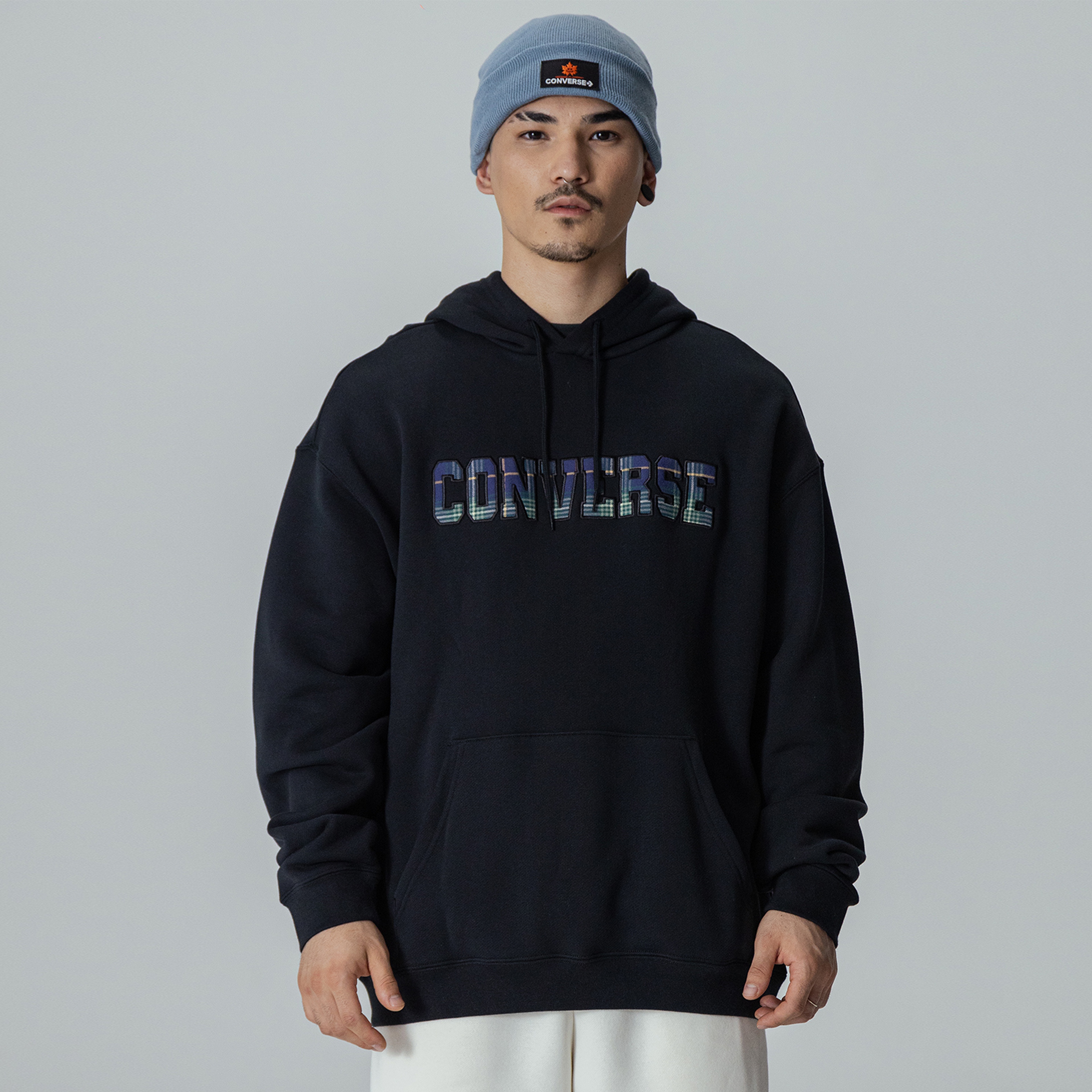 Converse Ssnl Elevated Logo Graphic Erkek Siyah Hoodie