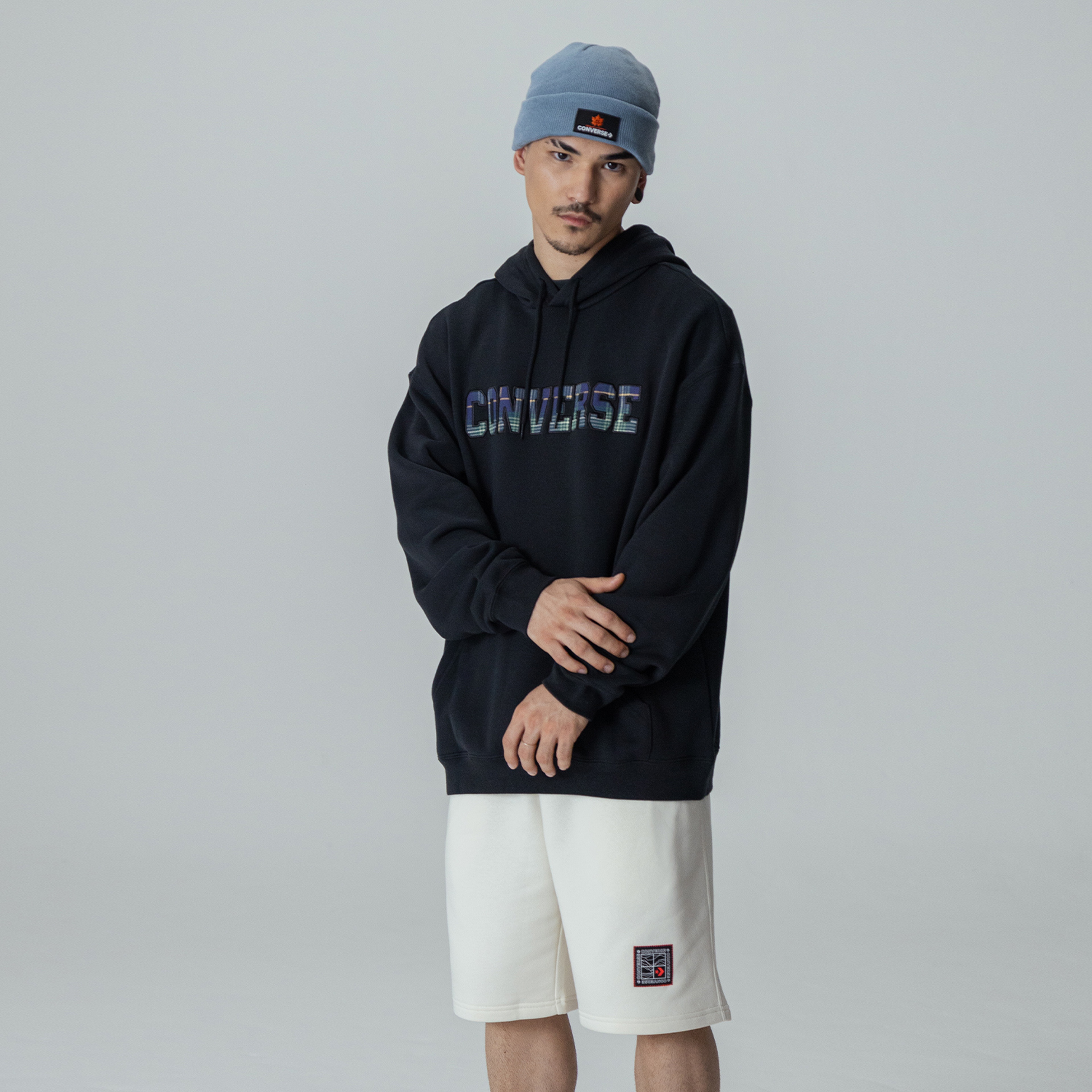 Converse Ssnl Elevated Logo Graphic Erkek Siyah Hoodie