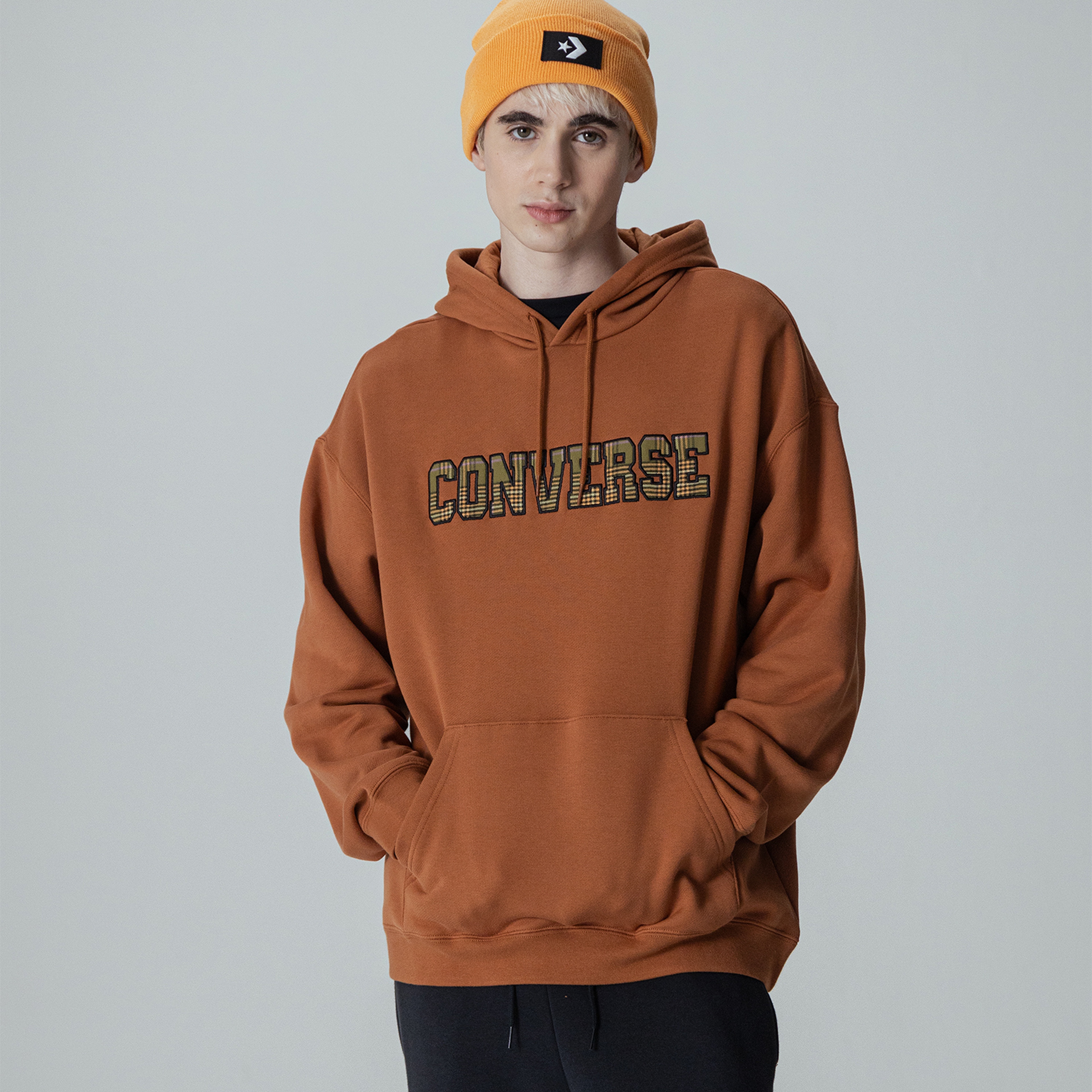 Converse Ssnl Elevated Logo Graphic Erkek Kahverengi Hoodie